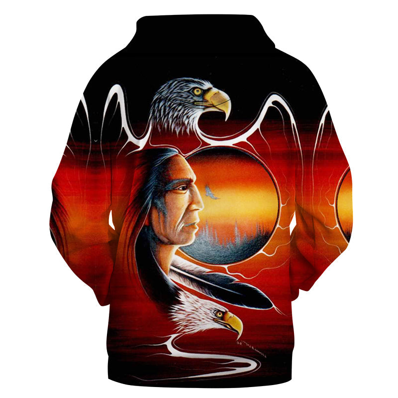 GB-NAT00410 Chief Eagle Native 3D Hoodie
