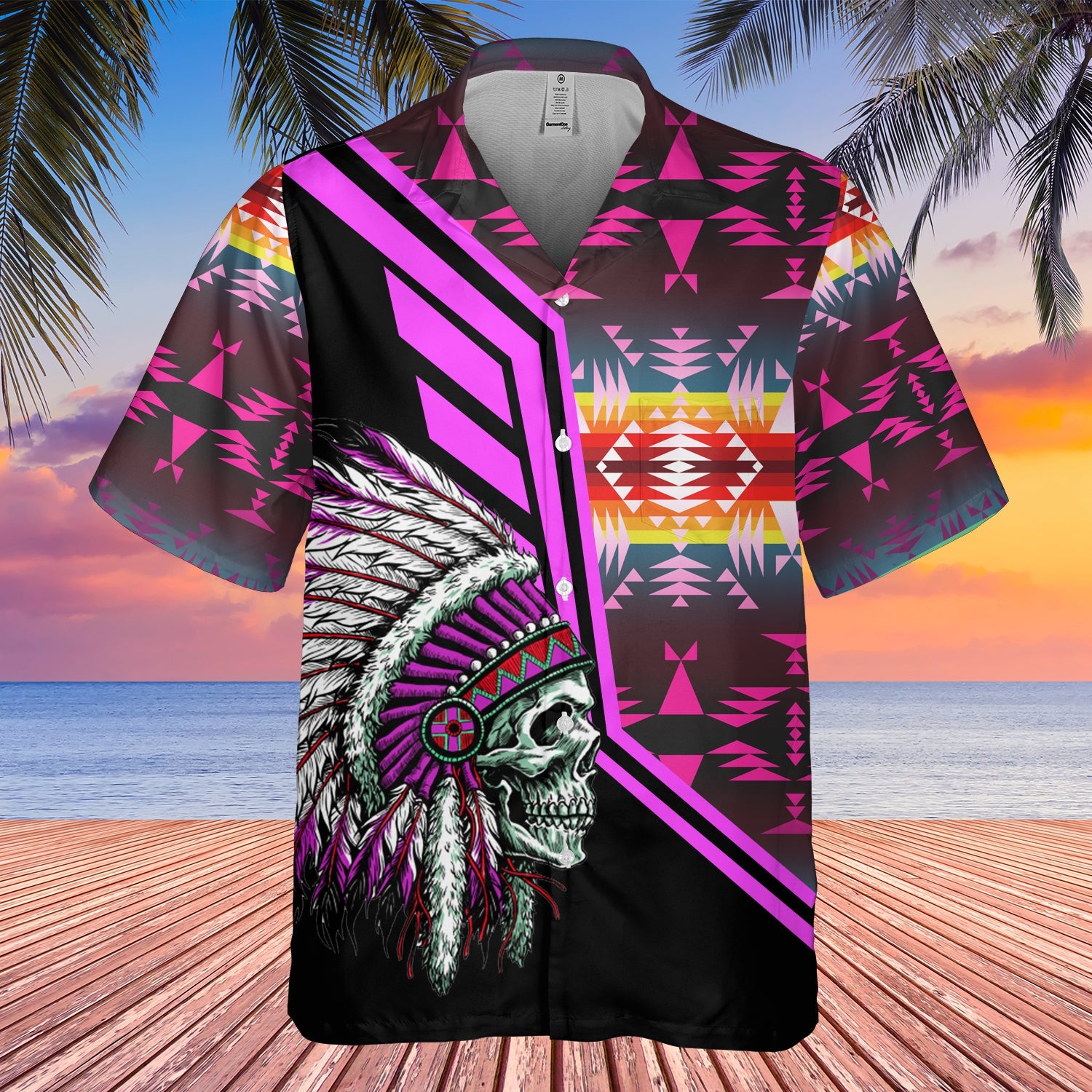 GB-HW000264Tribe Design Native American Hawaiian Shirt 3D