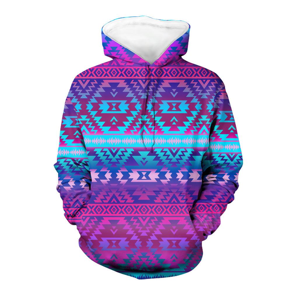 GB-NAT00701 Pattern Color Native 3D Hoodie