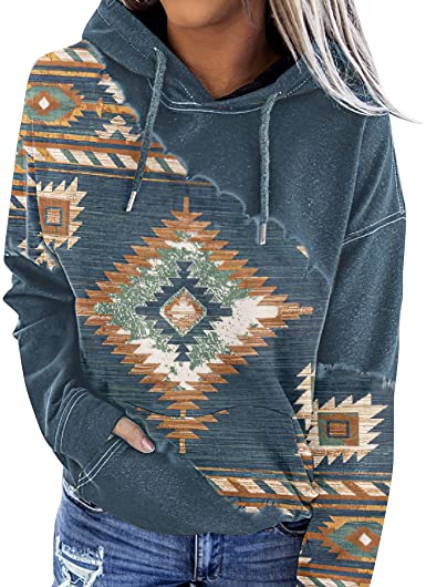 HD00077  Blue Pattern Native 3D Hoodie