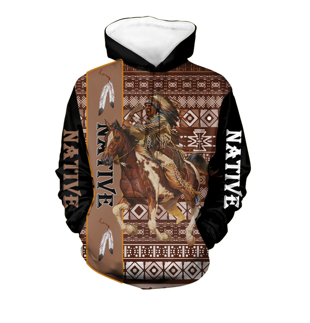 GB-NAT00434 Warrior Chief Native 3D Hoodie