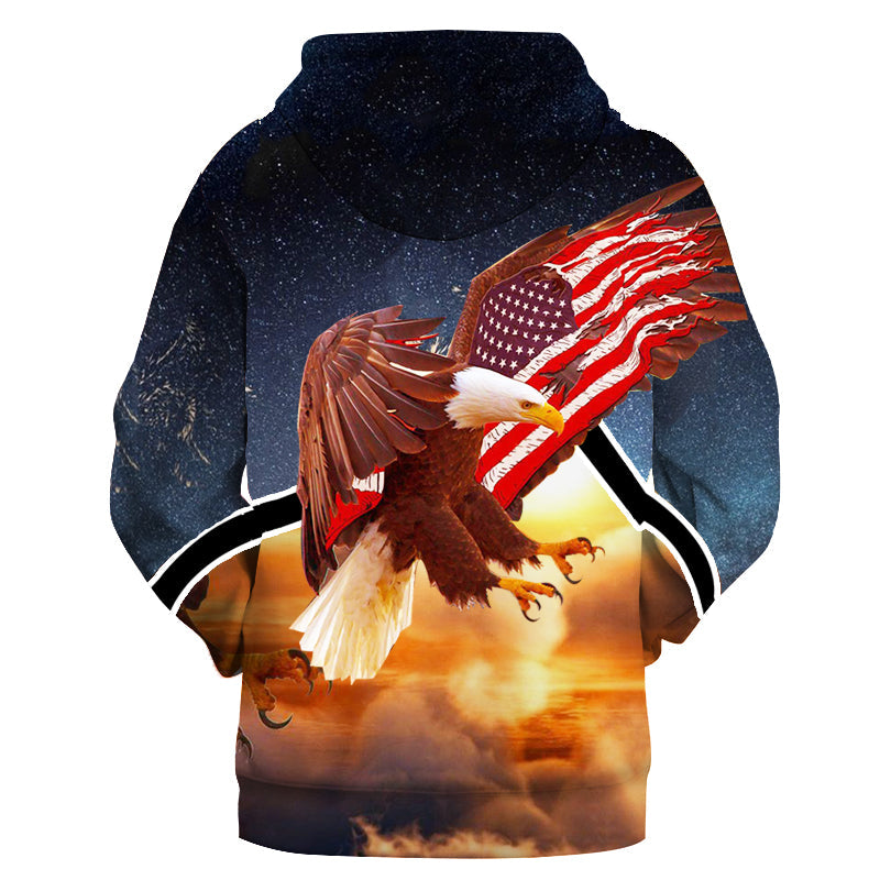 GB-NAT00437 Eagle Flag 3D Hoodie