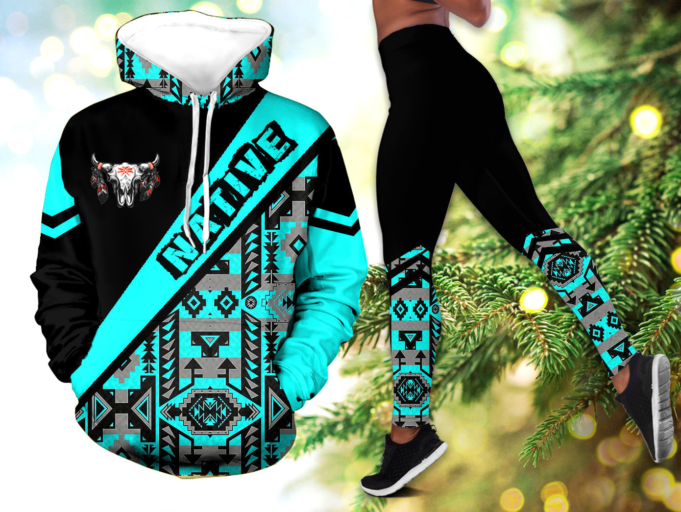 HLS001005 Pattern  Native 3D Hoodie Legging Set