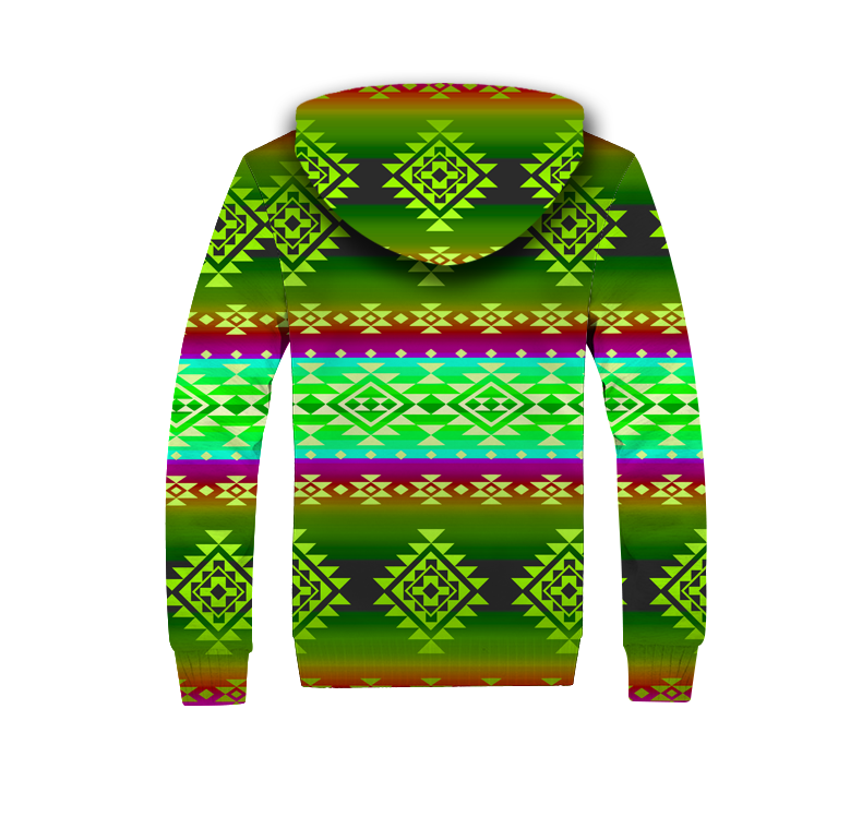 GB-NAT00680-05 Purple Light Pattern Native 3D Fleece Hoodie