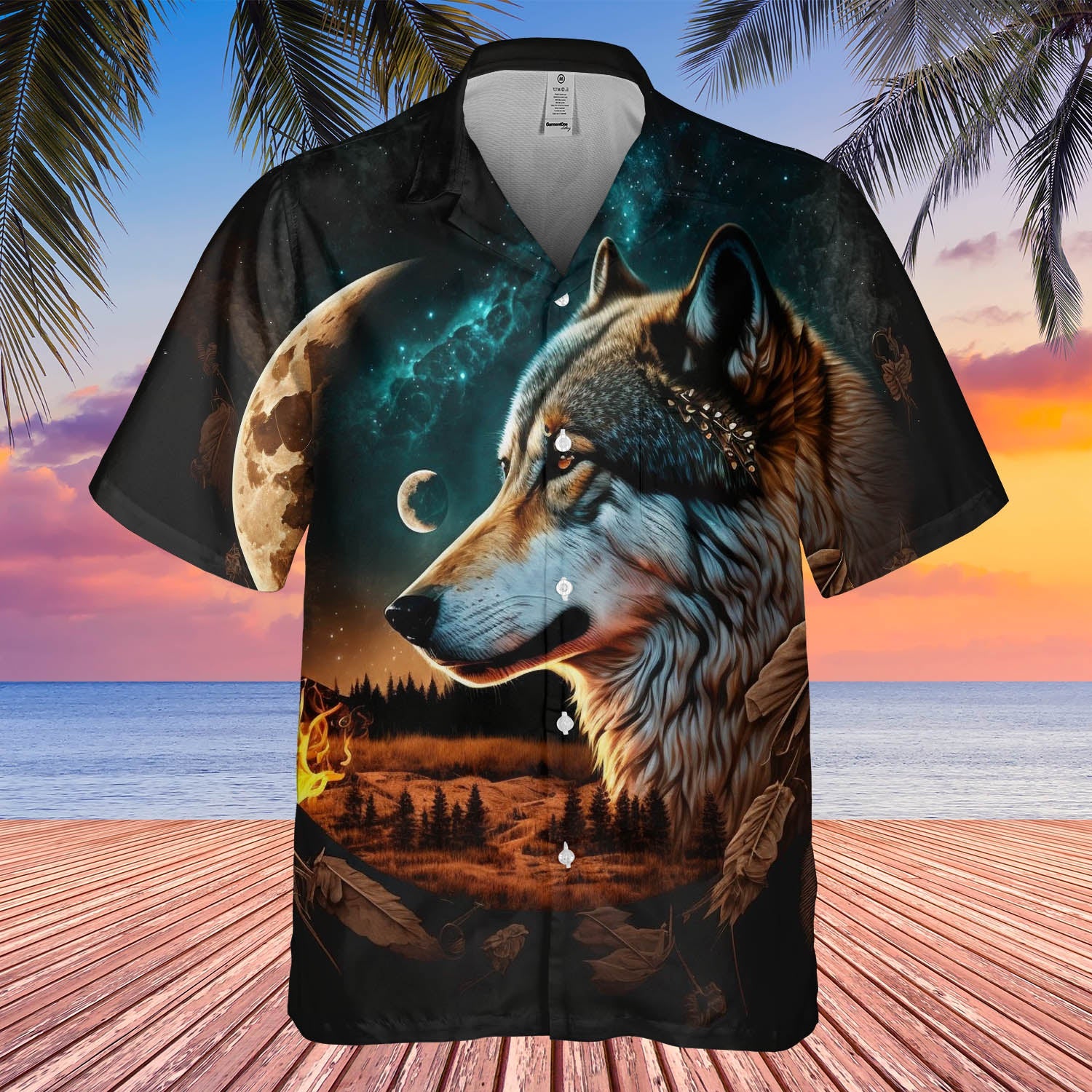 GB-HW000275 Tribe Design Native American Hawaiian Shirt 3D
