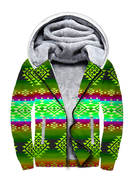 GB-NAT00680-05 Purple Light Pattern Native 3D Fleece Hoodie