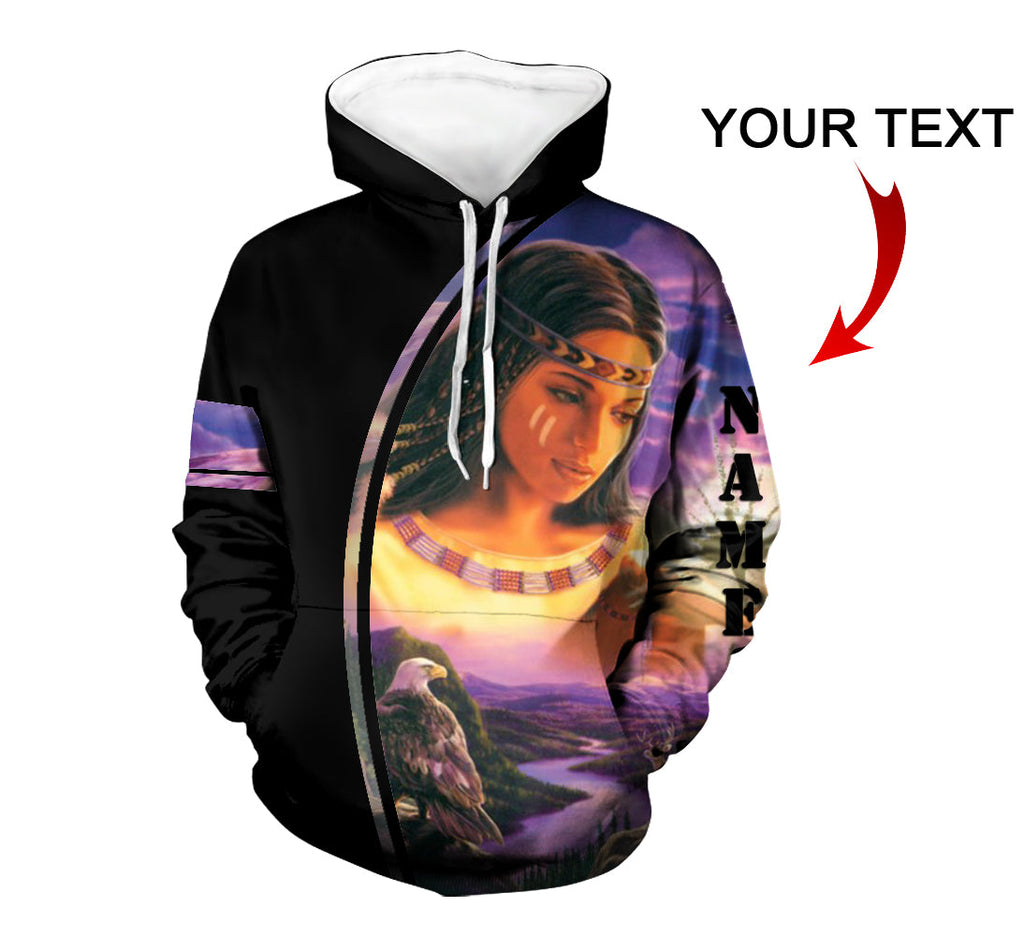 GB-NAT00443 Native Girl 3D Hoodie