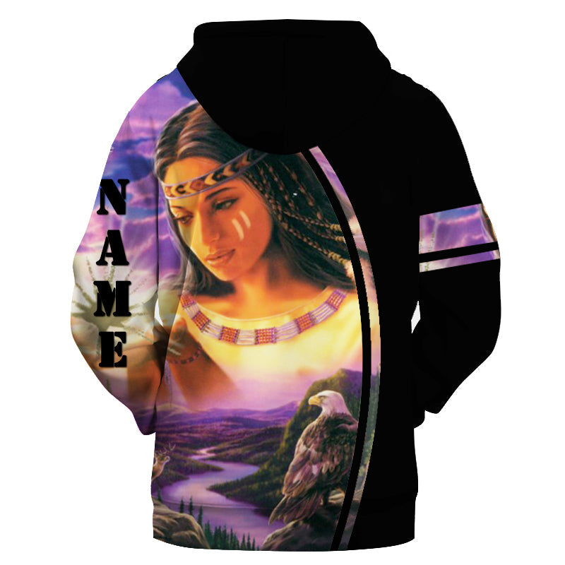 GB-NAT00443 Native Girl 3D Hoodie