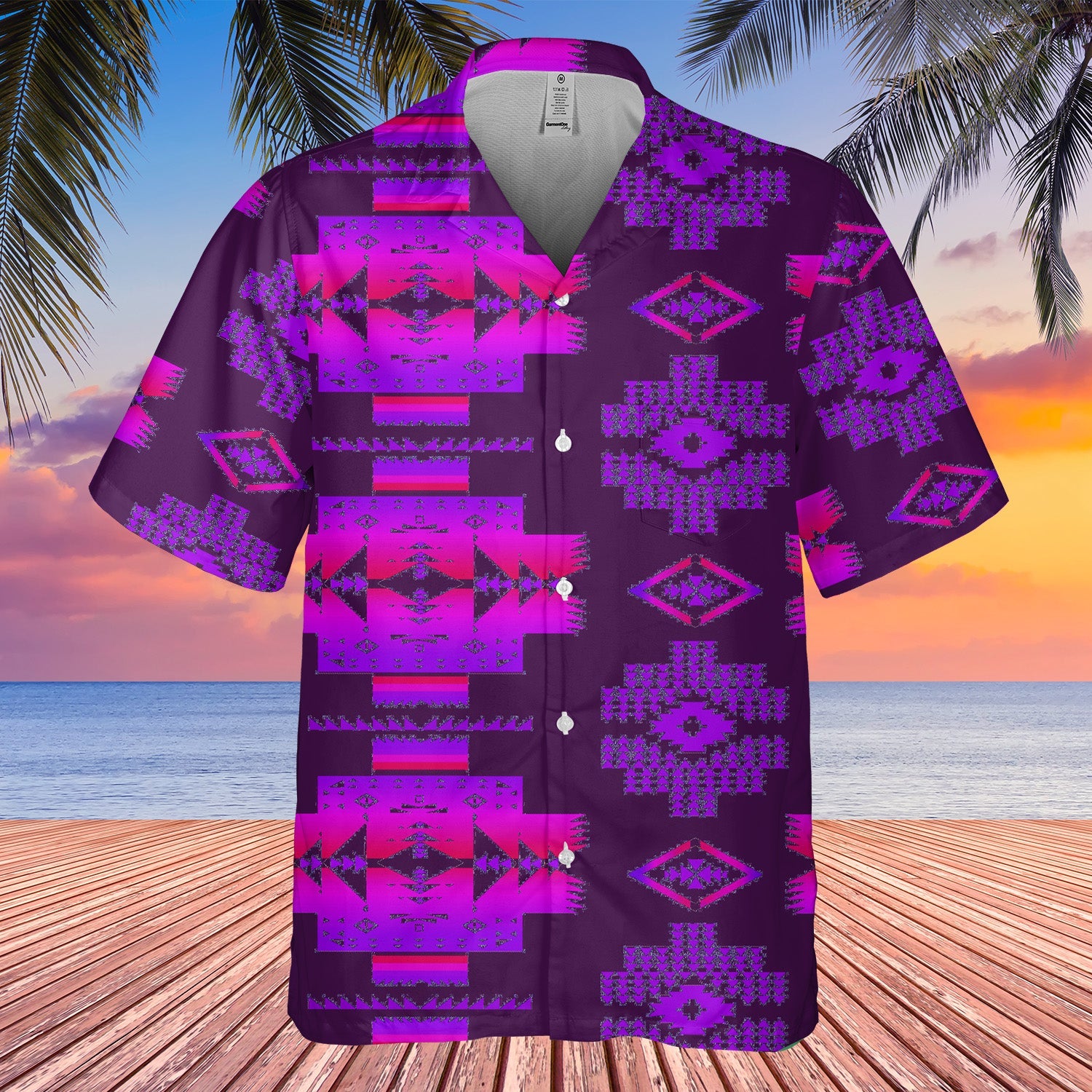 GB-NAT00720-15 Pattern Native Hawaiian Shirt 3D