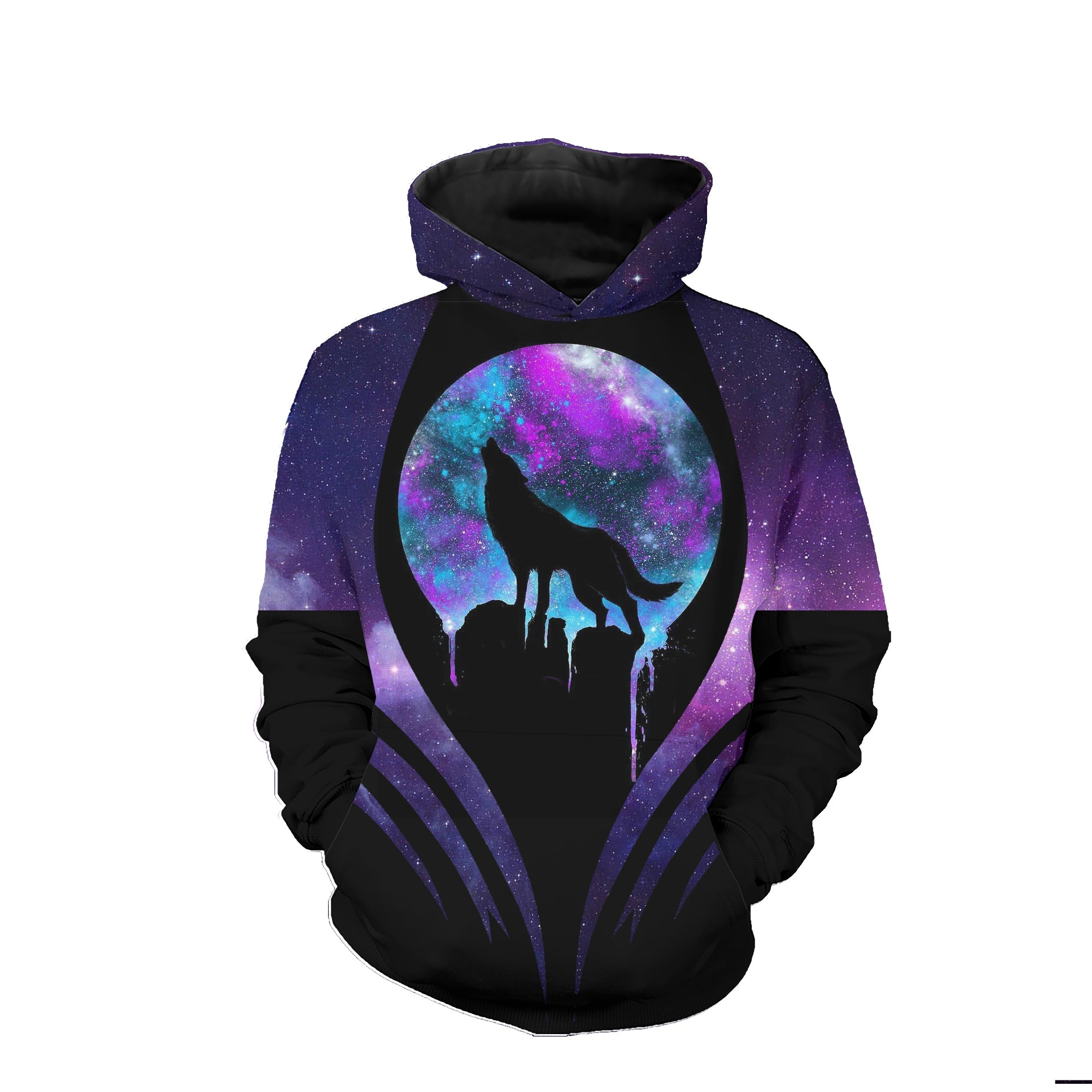 GB-NAT00445 Howling Wolf Moon 3D Hoodie