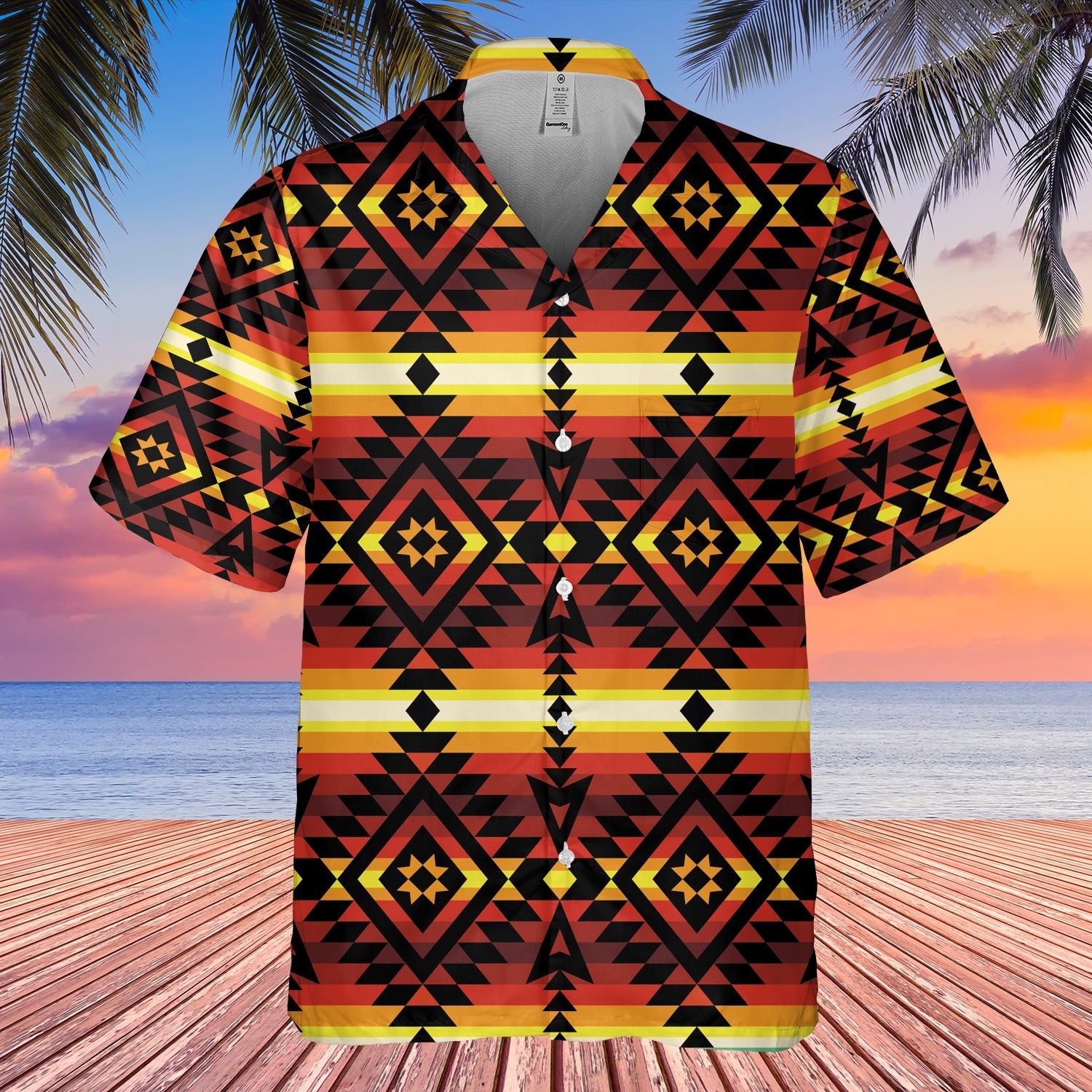 GB-HW000130 Pattern Native Hawaiian Shirt 3D