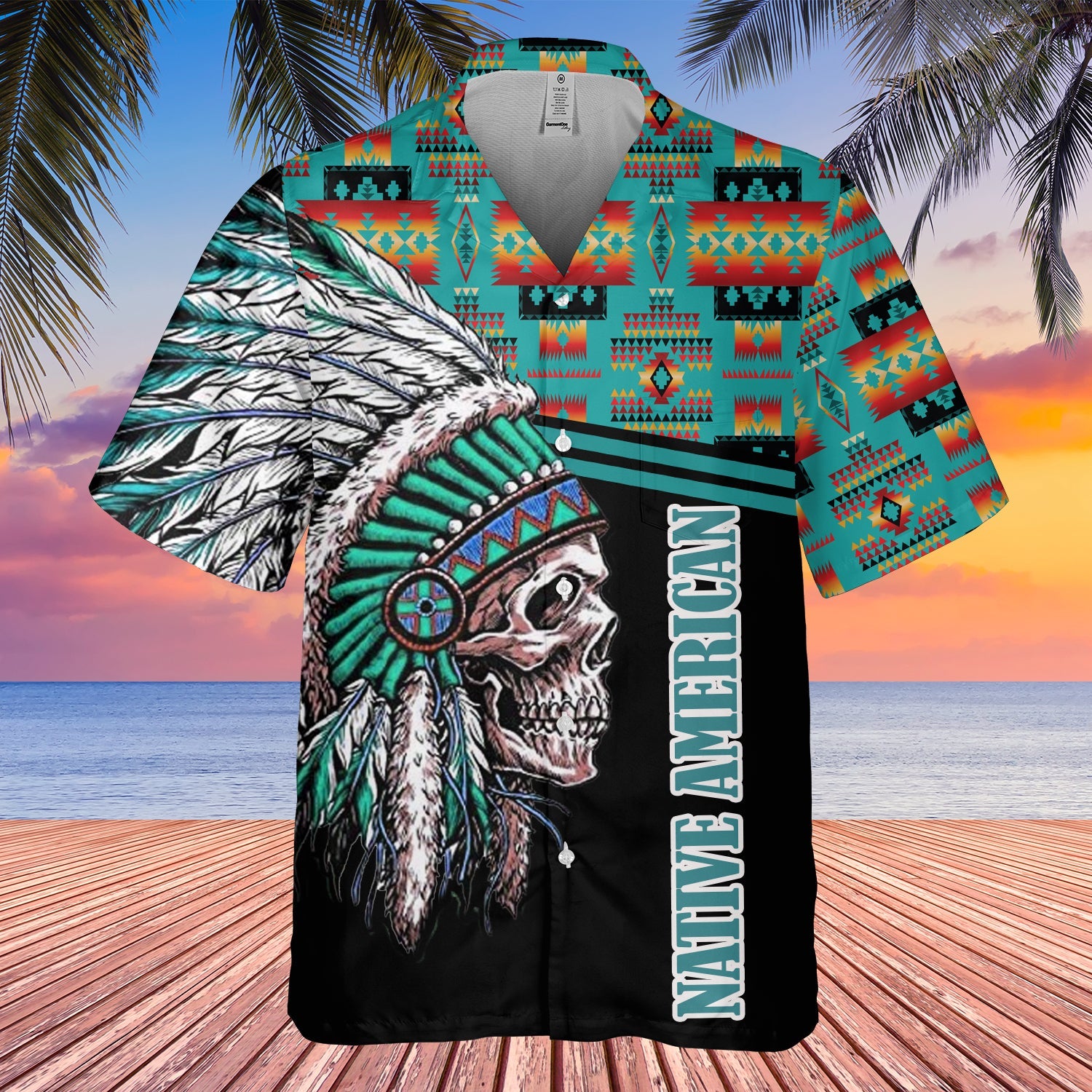 GB-HW000279 Tribe Design Native American Hawaiian Shirt 3D