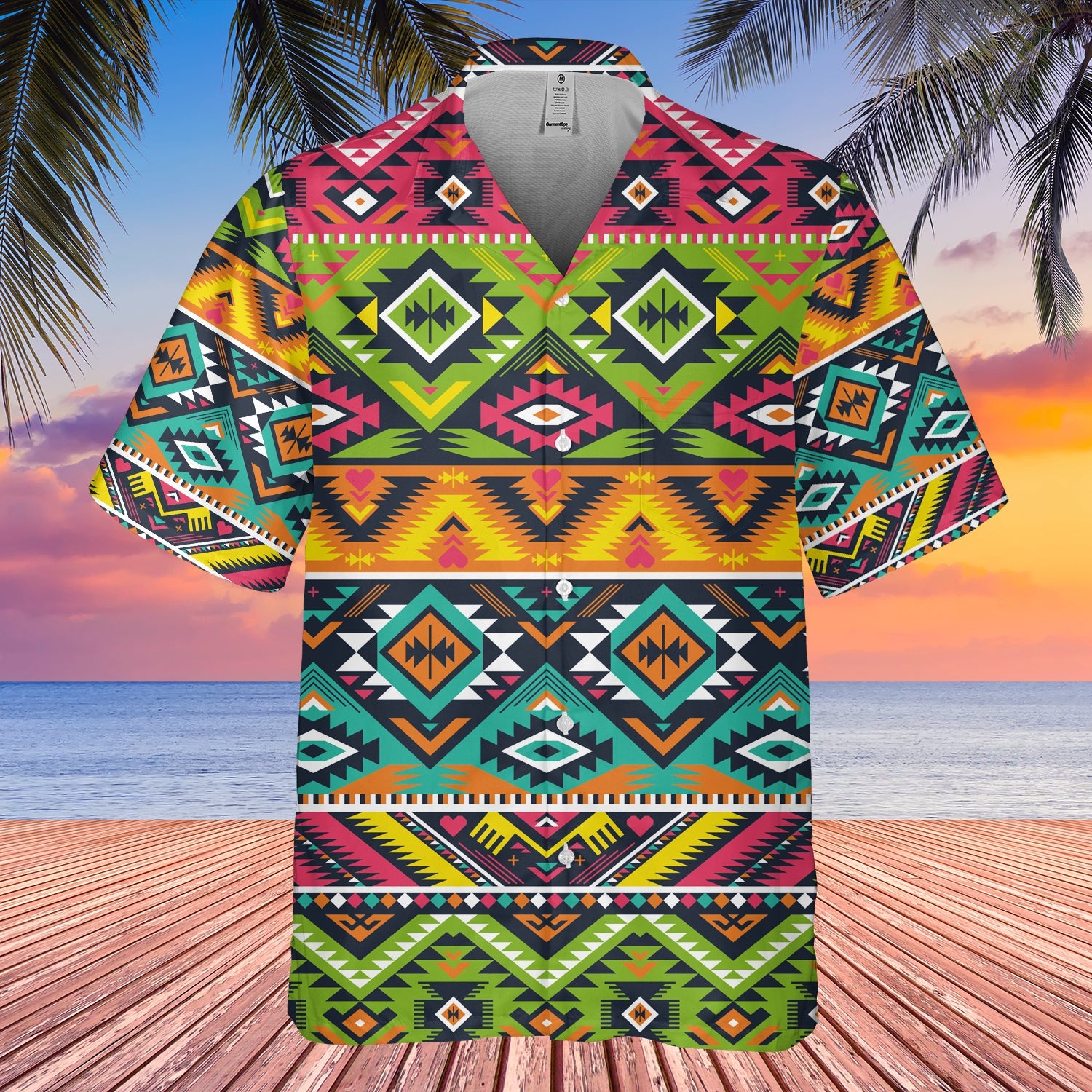 GB-HW000124 Pattern Native Hawaiian Shirt 3D