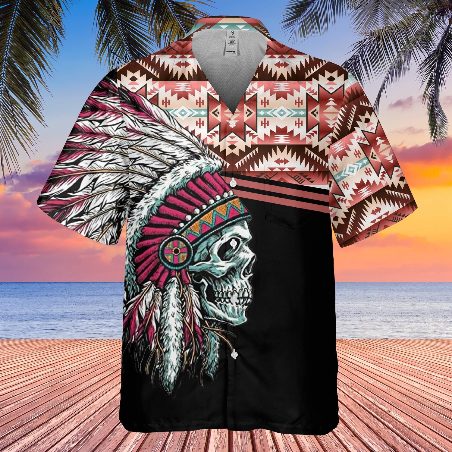 GB-HW000295 Tribe Design Native American Hawaiian Shirt 3D