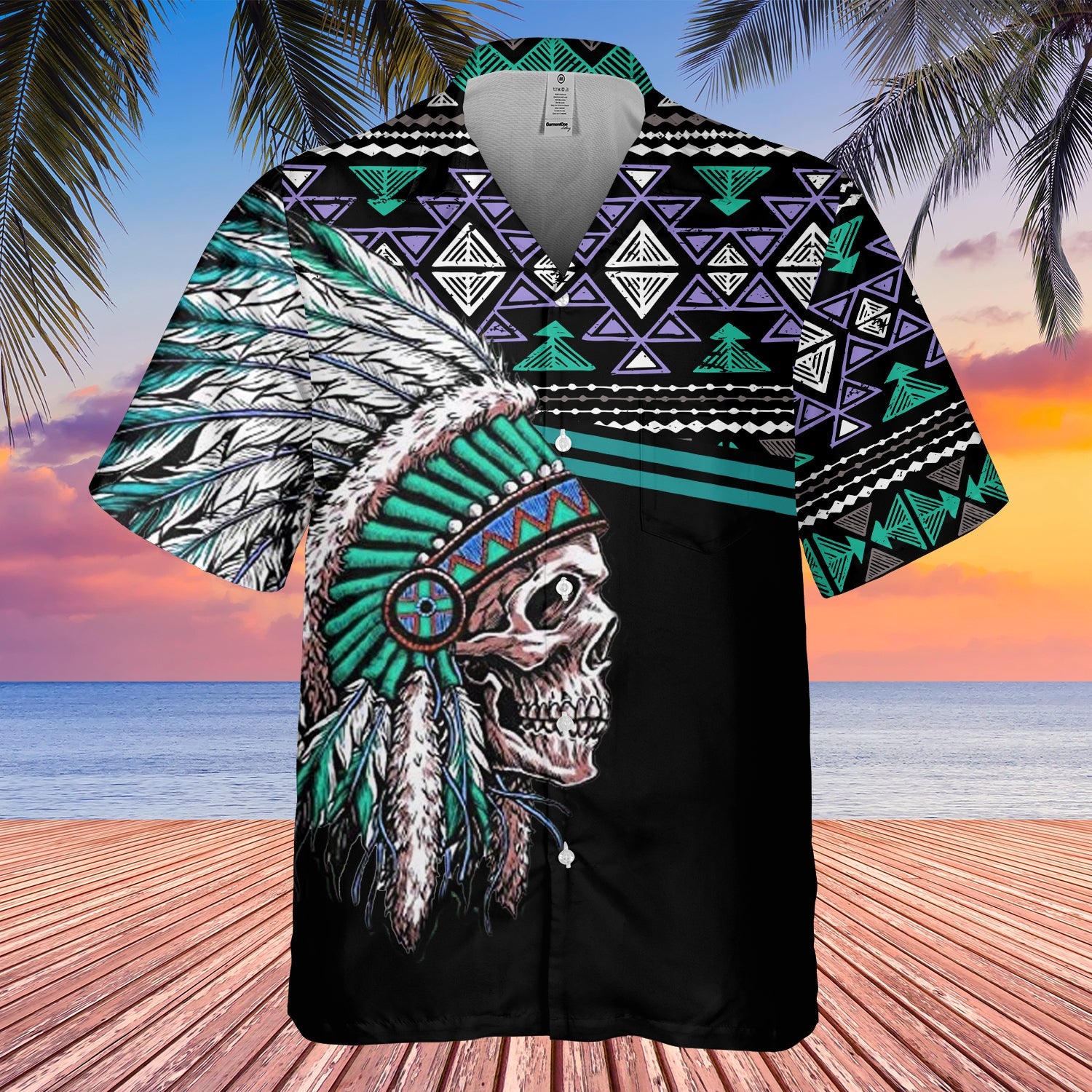 GB-HW000294 Tribe Design Native American Hawaiian Shirt 3D
