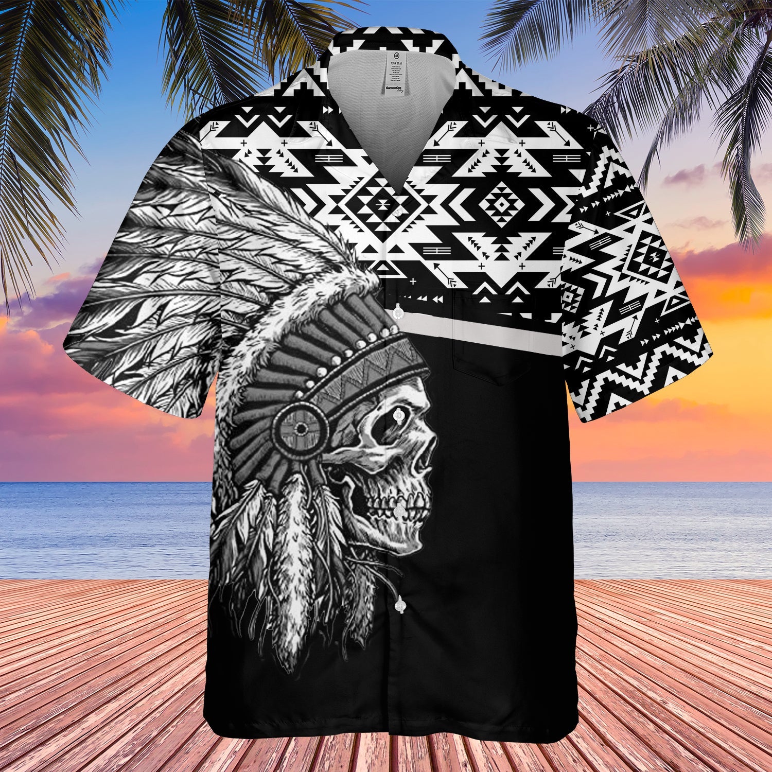 GB-HW000293 Tribe Design Native American Hawaiian Shirt 3D