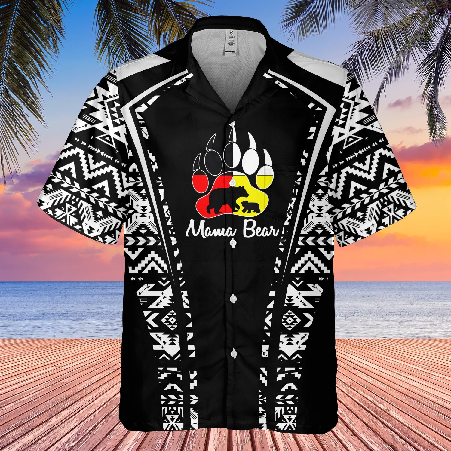 GB-HW000297 Tribe Design Native American Hawaiian Shirt 3D