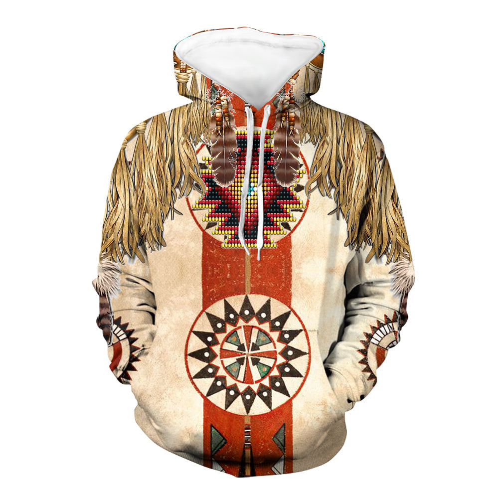 GB-NAT00367-03 Native Drum Head Pattern Native 3D Hoodie