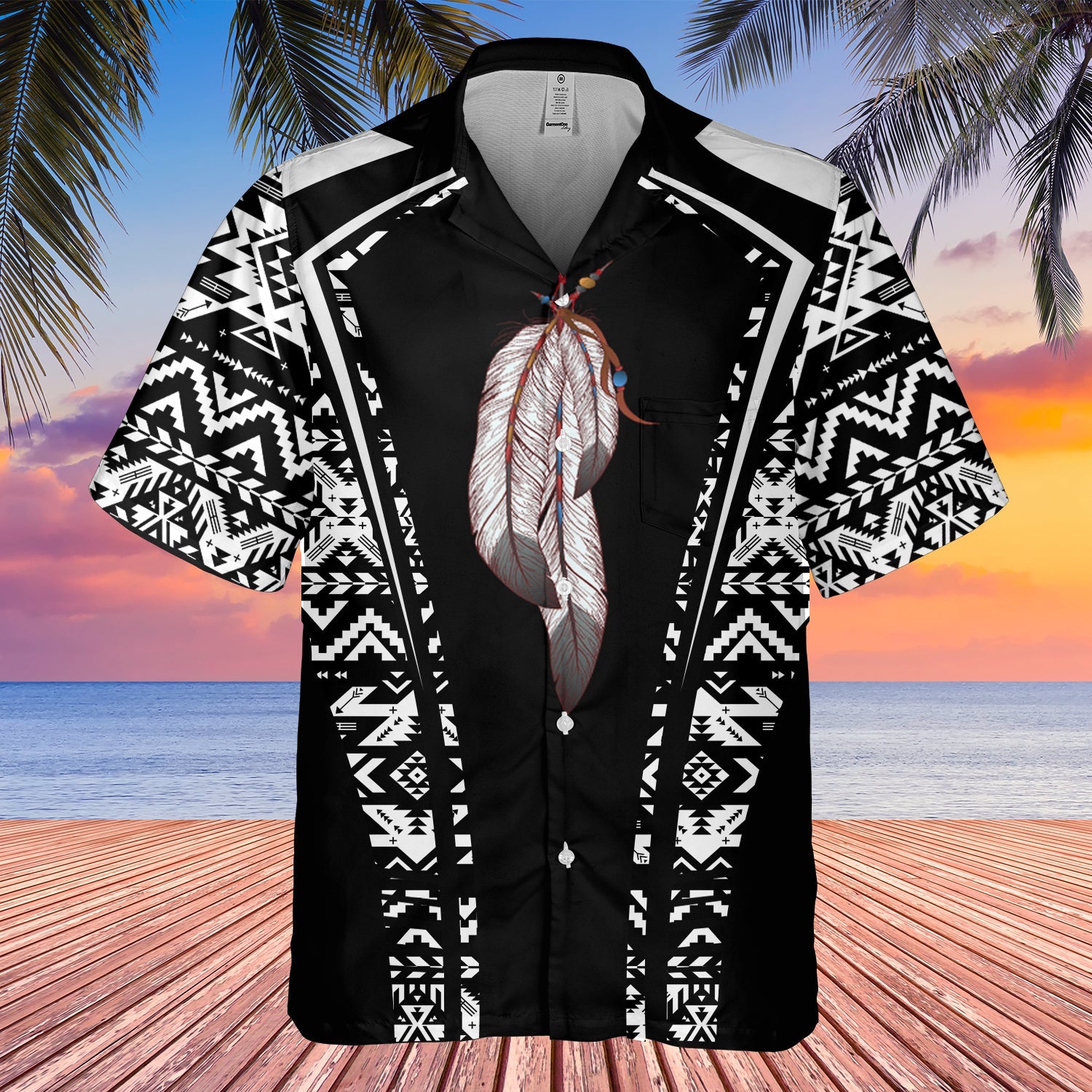 GB-HW000299 Tribe Design Native American Hawaiian Shirt 3D