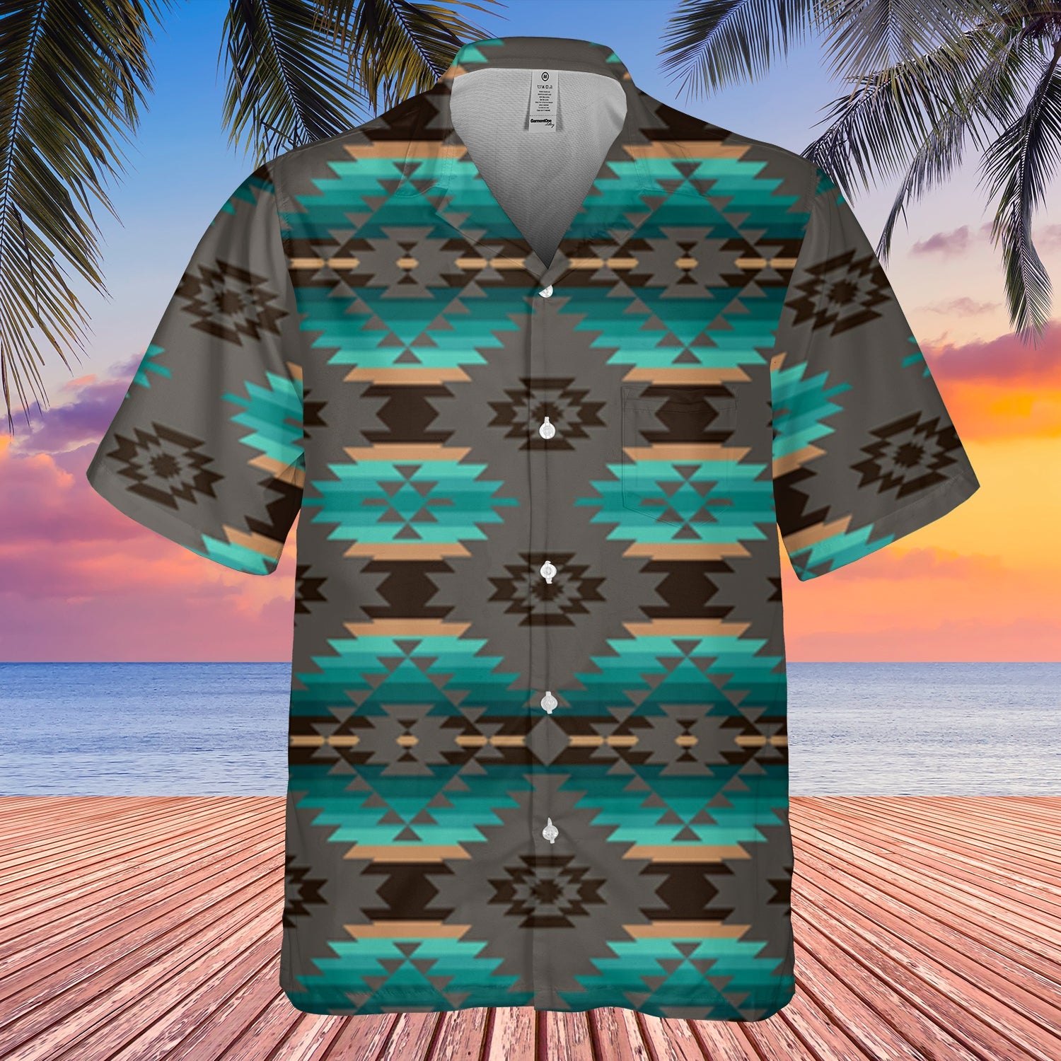 GB-HW000104  Pattern Native Hawaiian Shirt 3D