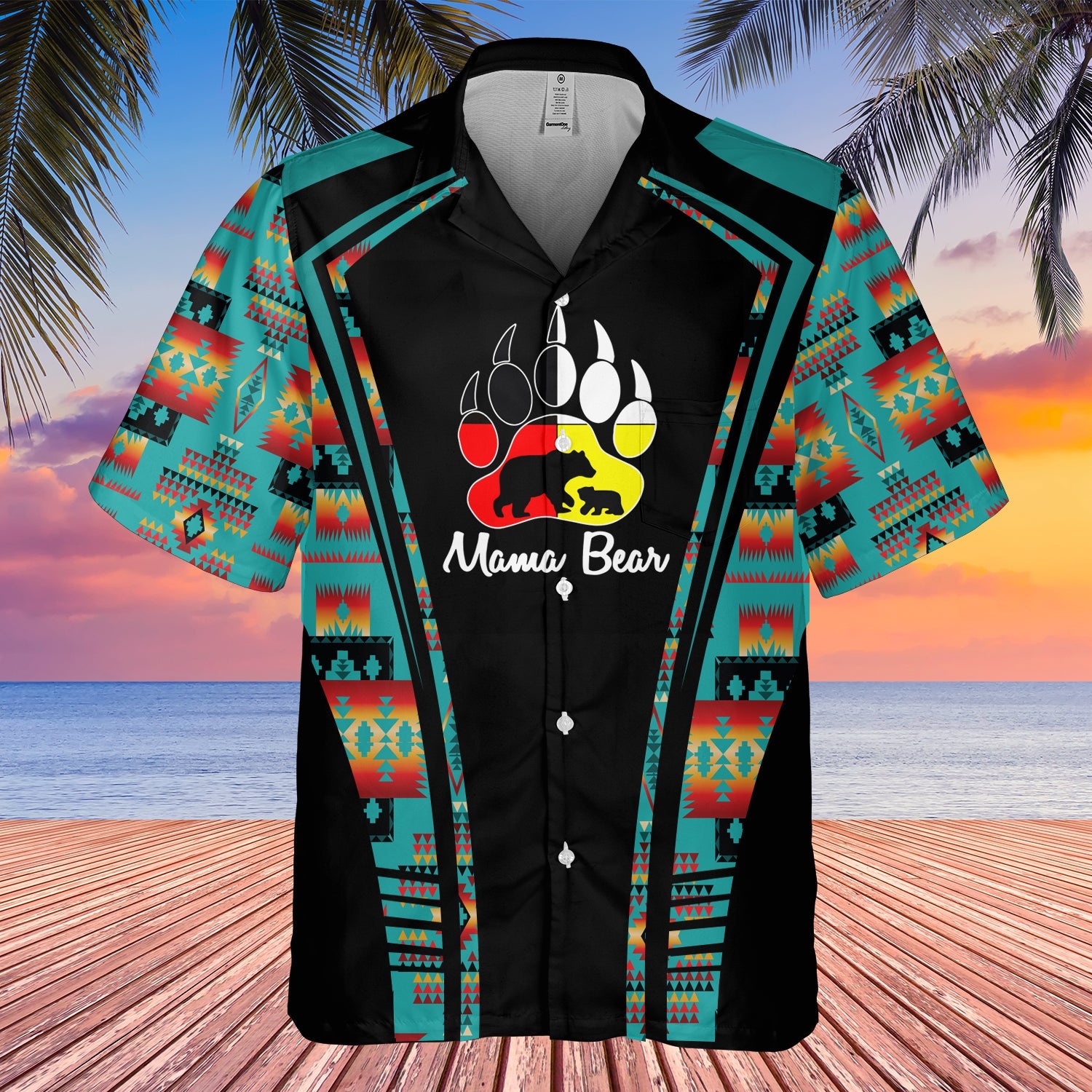 GB-HW000302 Tribe Design Native American Hawaiian Shirt 3D