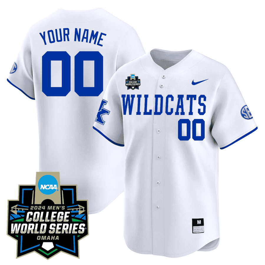 Custom Kentucky Wildcats 23/24 Jersey - 2024 College World Series Patch - All Stitched