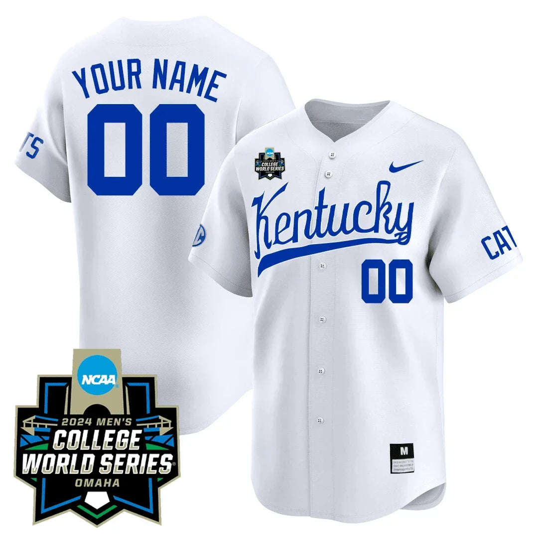 Custom Kentucky Wildcats 23/24 Jersey - 2024 College World Series Patch - All Stitched