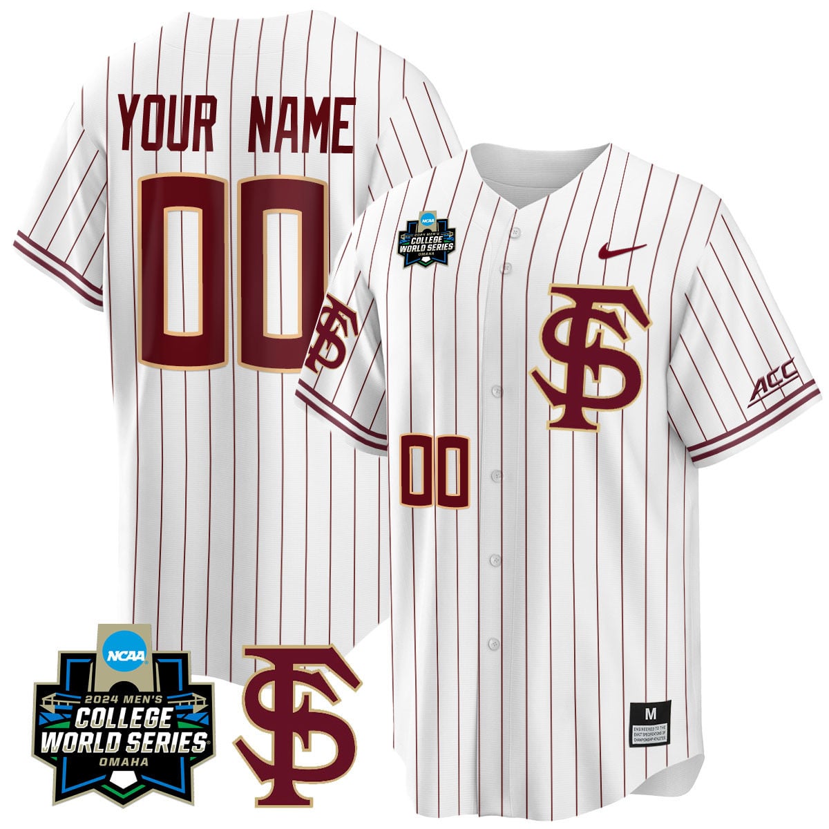 Custom Florida State Seminoles 2024 College World Series Vapor Premier Limited Jersey V1 - All Stitched