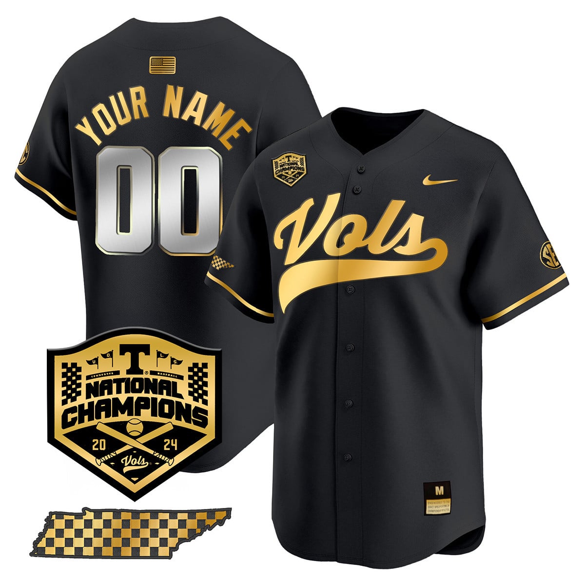 Custom Tennessee Volunteers 2024 National Champions Vapor Premier Limited Jersey - All Stitched
