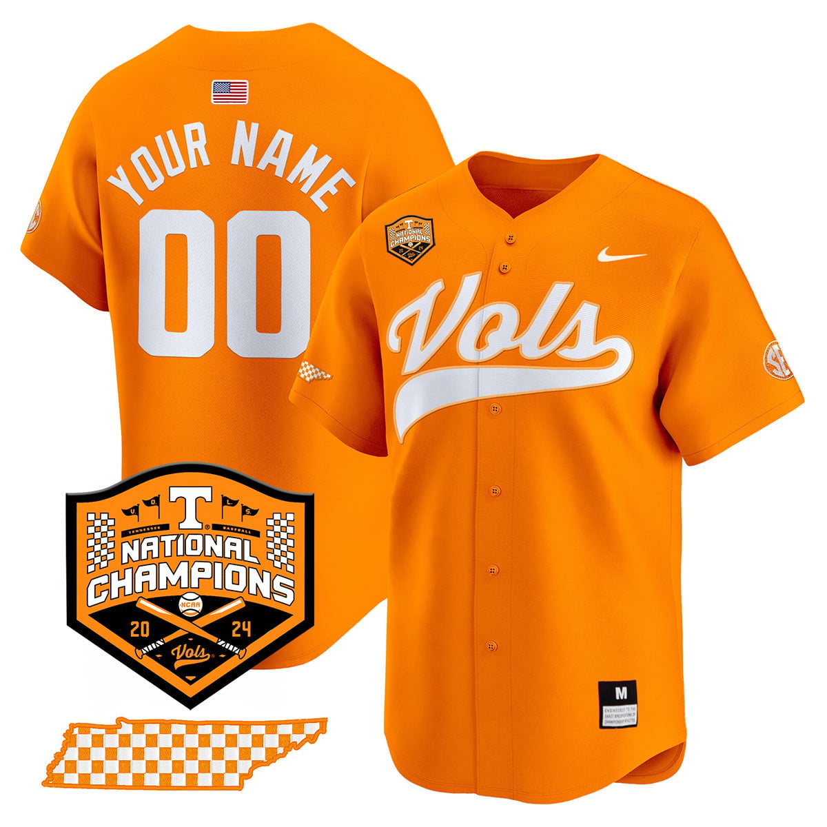 Custom Tennessee Volunteers 2024 National Champions Vapor Premier Limited Jersey - All Stitched