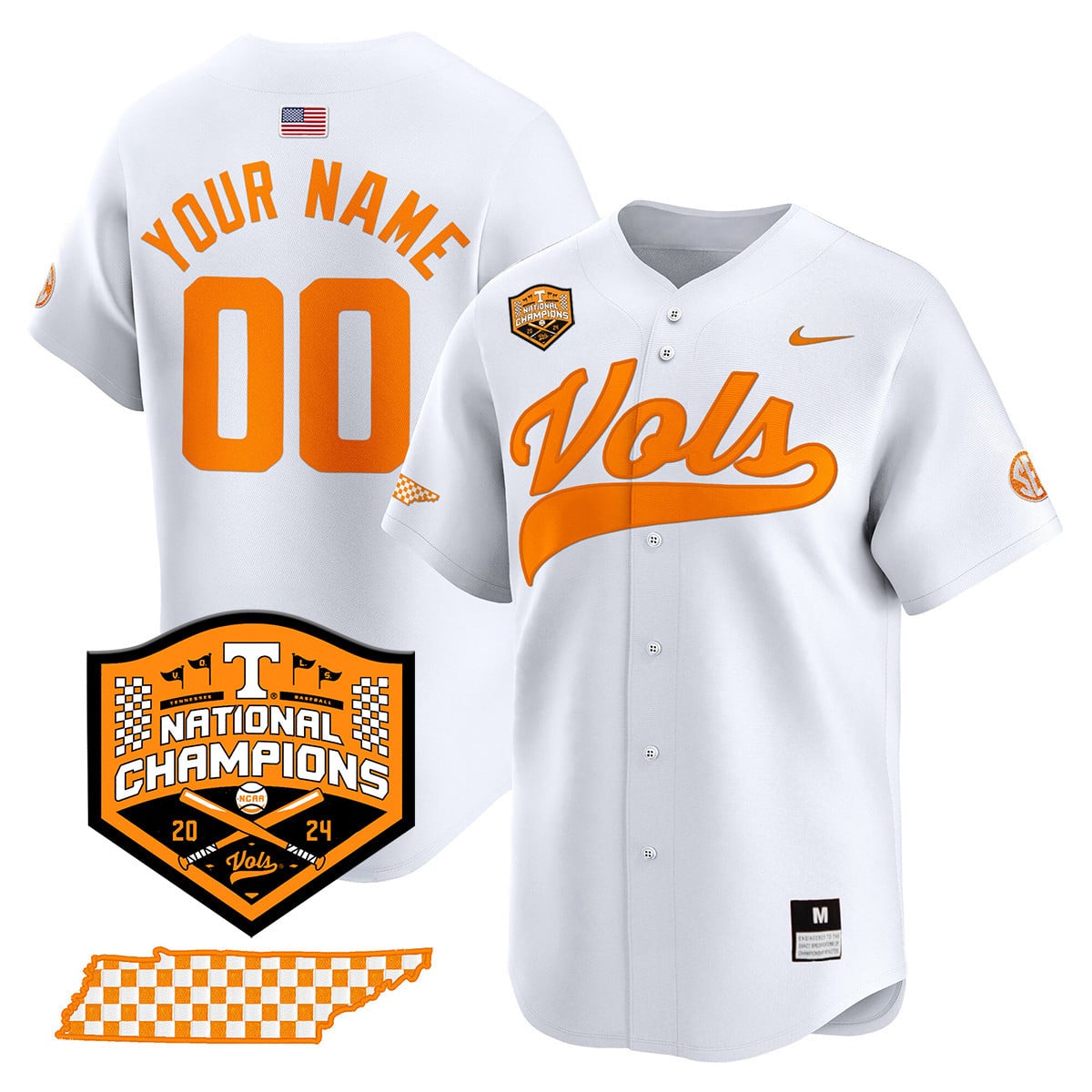 Custom Tennessee Volunteers 2024 National Champions Vapor Premier Limited Jersey - All Stitched