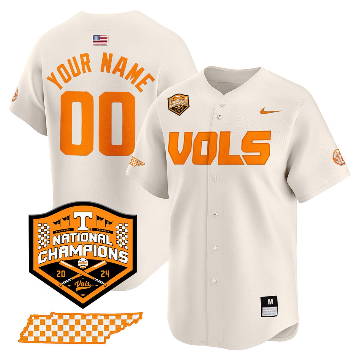 Custom Tennessee Volunteers 2024 National Champions Vapor Premier Limited Jersey V1 - All Stitched