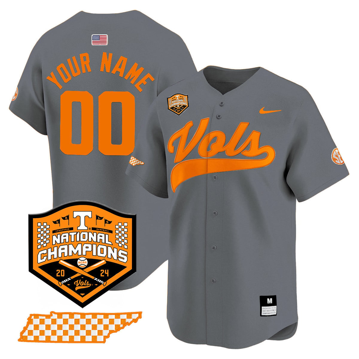 Custom Tennessee Volunteers 2024 National Champions Vapor Premier Limited Jersey - All Stitched