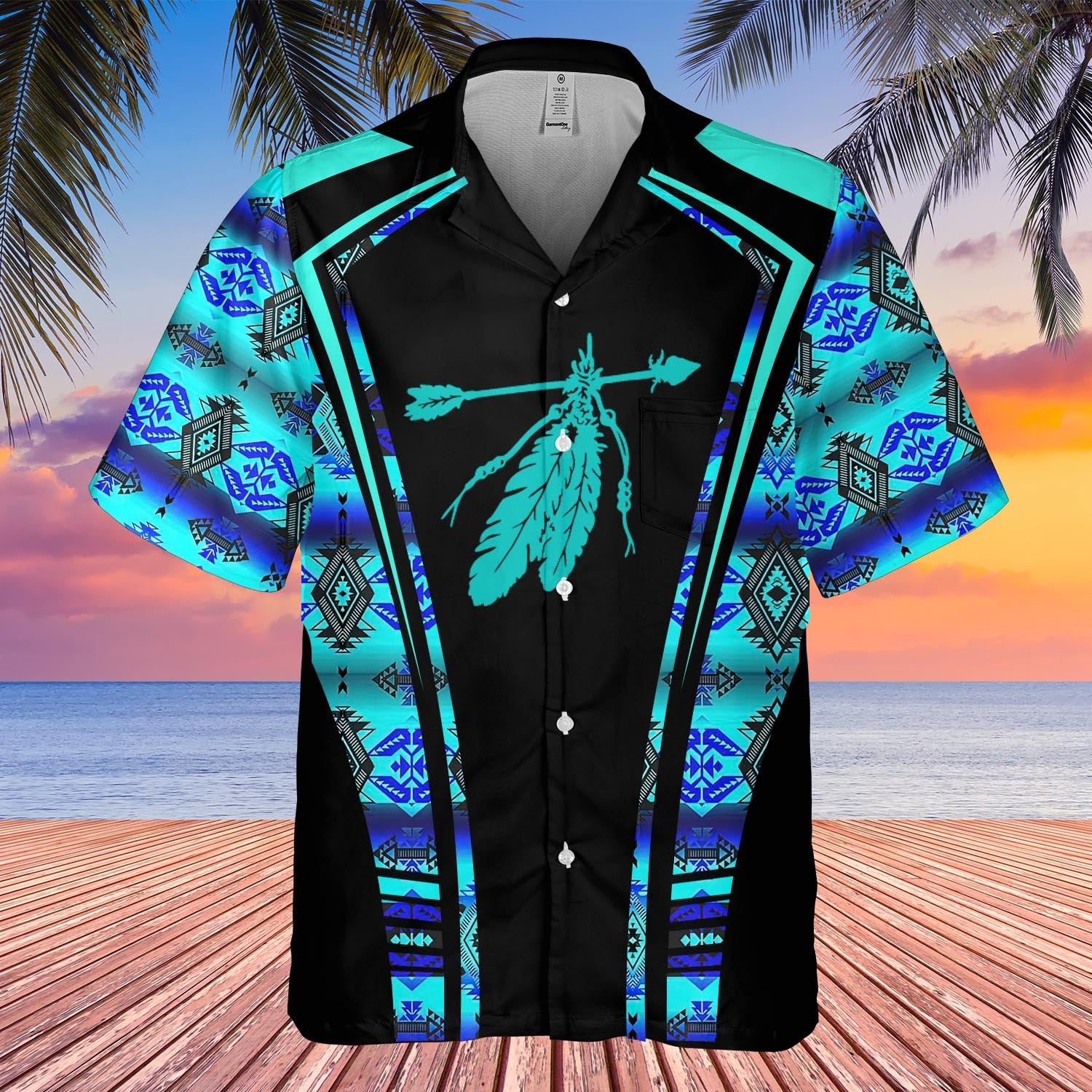 Copy of GB-HW000315 Tribe Design Native American Hawaiian Shirt 3D
