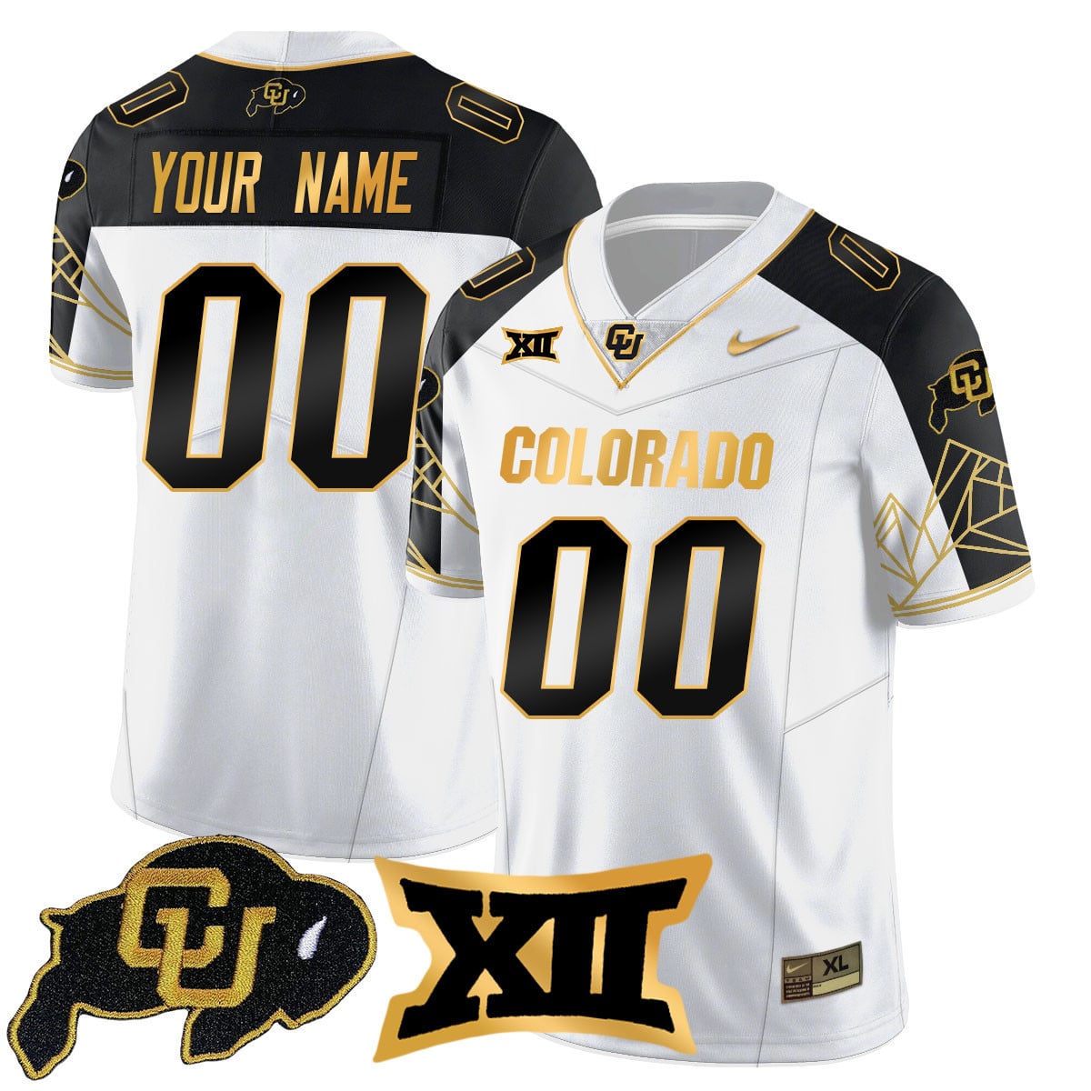 Custom Name/Gender Colorado Buffaloes 2024 Vapor Limited Gold Jersey N3 - All Stitched