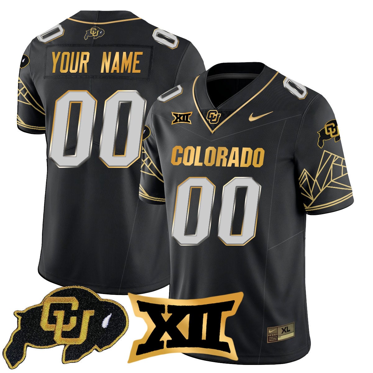 Custom Name/Gender Colorado Buffaloes 2024 Vapor Limited Gold Jersey N3 - All Stitched