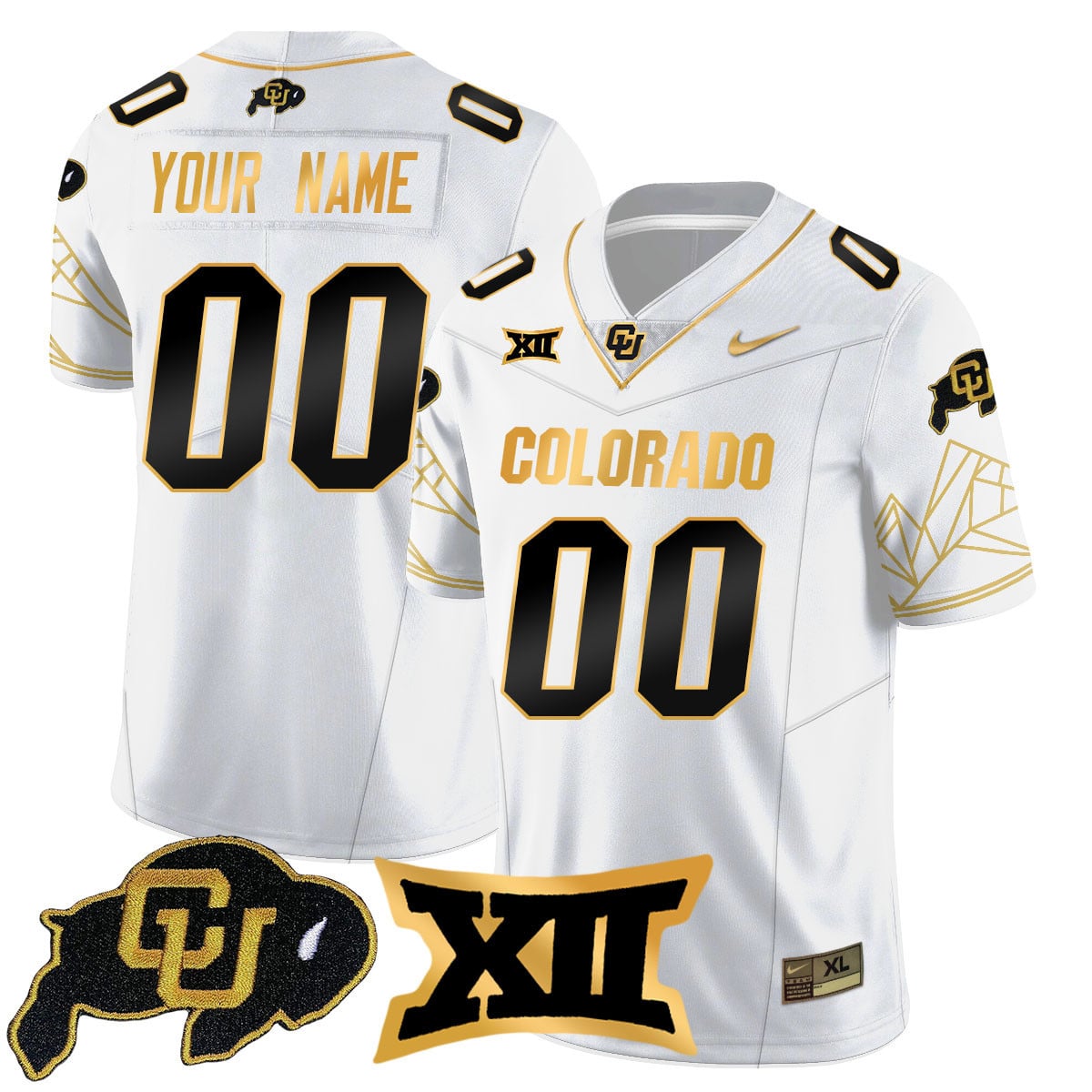 Custom Name/Gender Colorado Buffaloes 2024 Vapor Limited Gold Jersey N3 - All Stitched