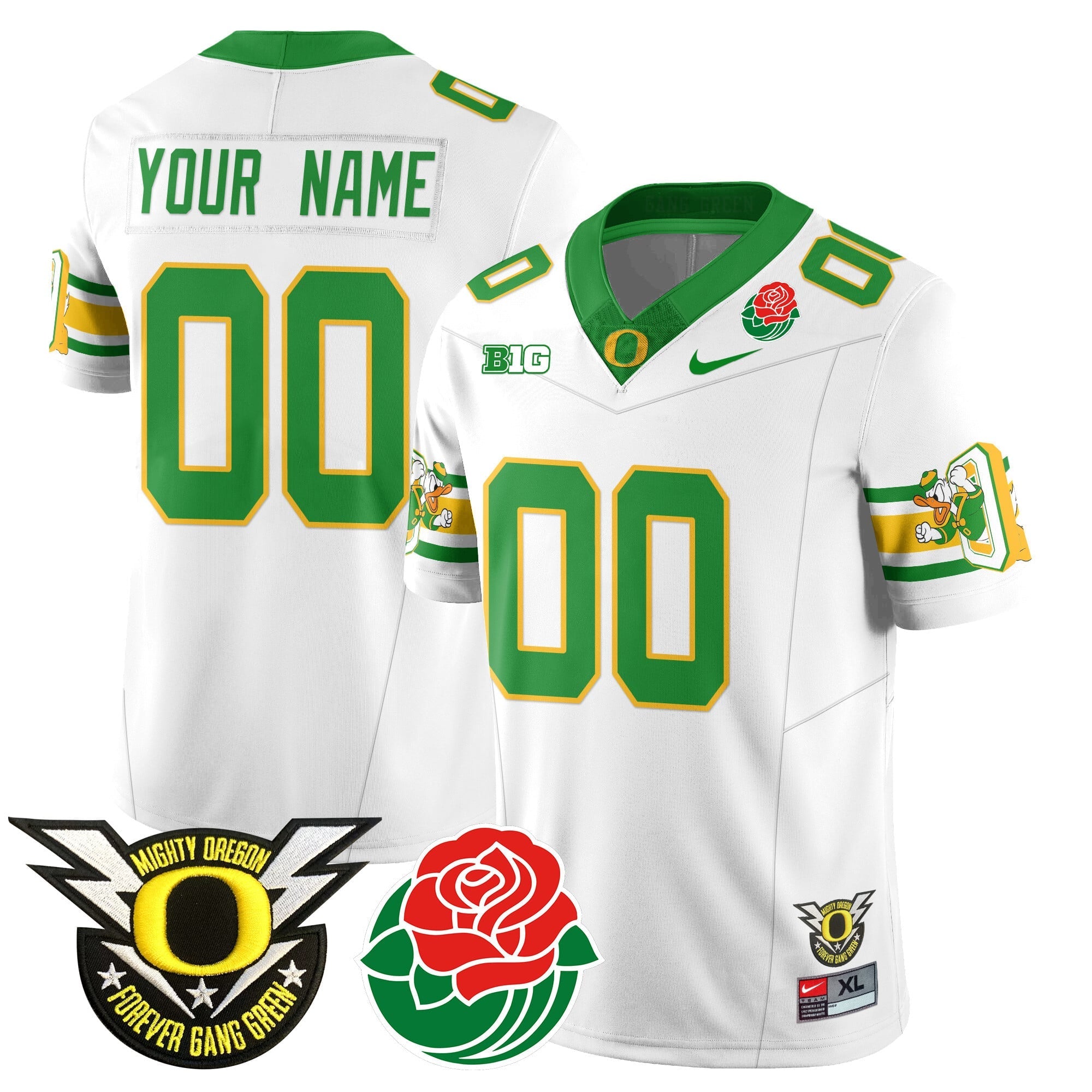 Custom Name/Gender Oregon Ducks 2024 Rose Bowl Jersey - All Stitched 412VTHNJS003