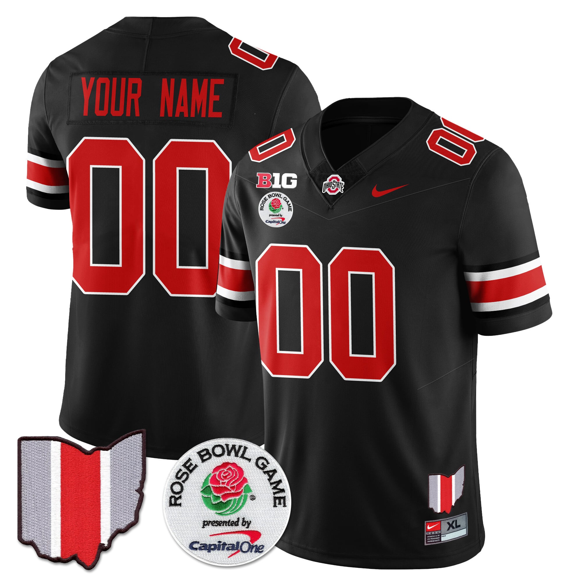 Custom Gender/Name Ohio State Buckeyes 2024 Rose Bowl Jersey N1 - All Stitched