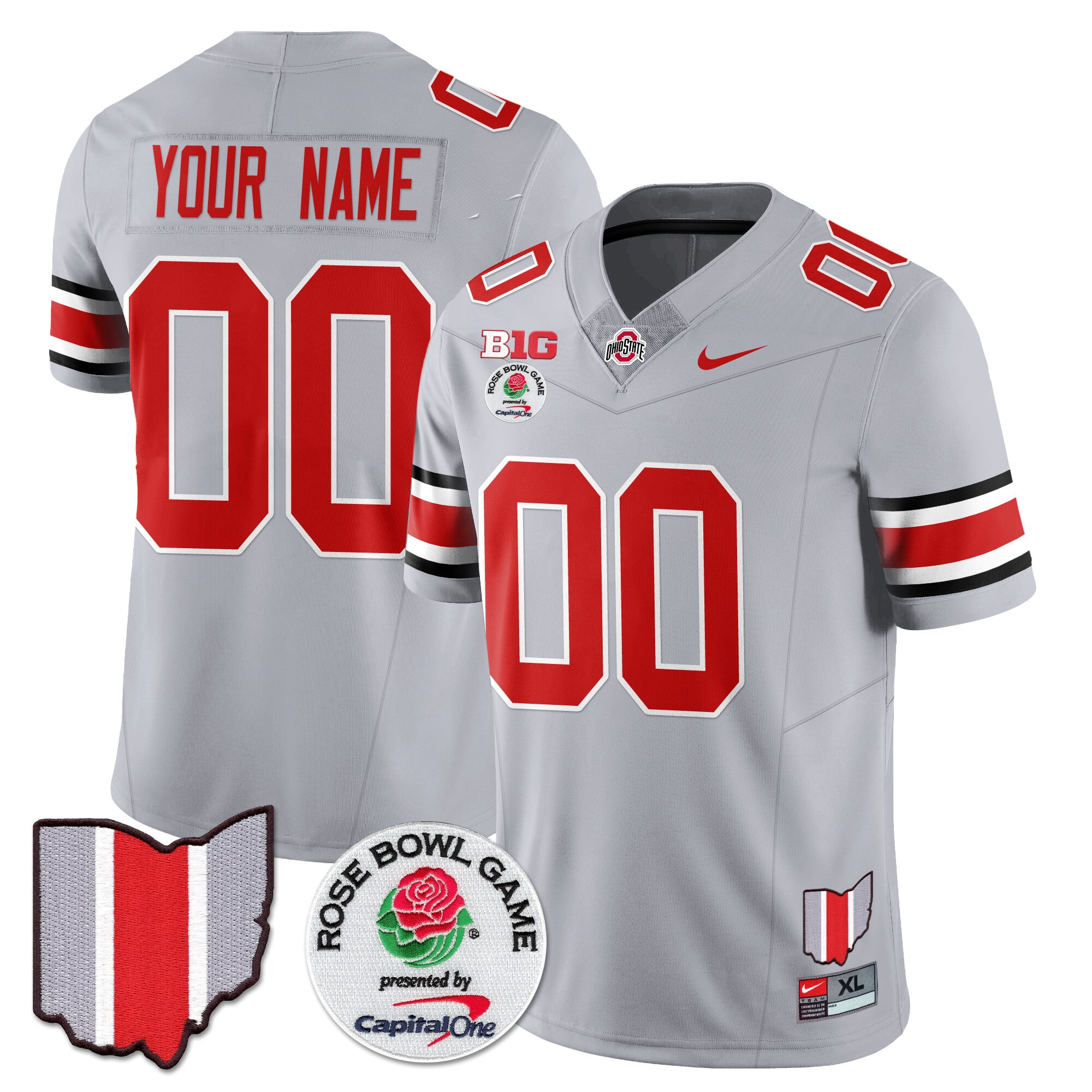 Custom Gender/Name Ohio State Buckeyes 2024 Rose Bowl Jersey N1 - All Stitched