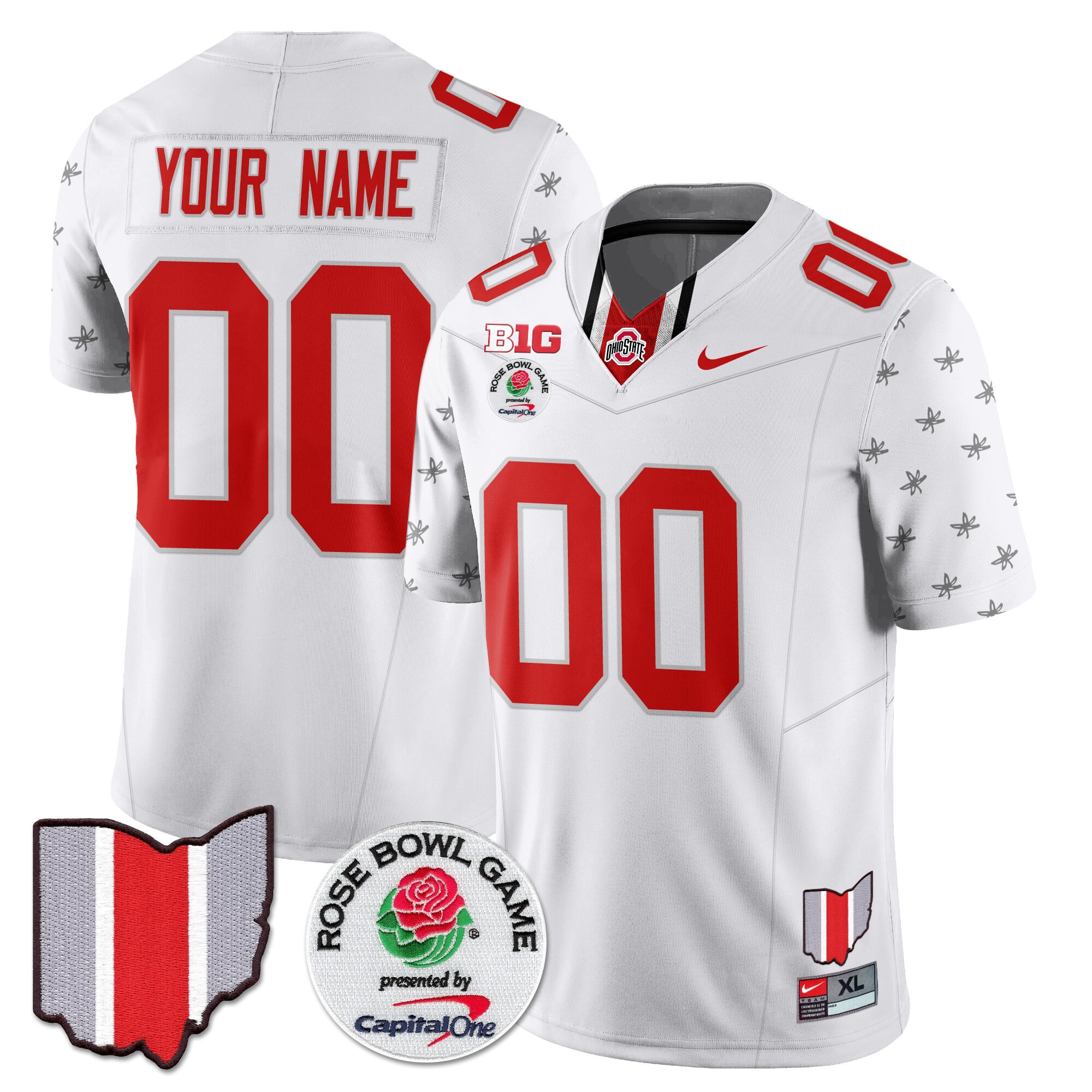 Custom Gender/Name Ohio State Buckeyes 2024 Rose Bowl Jersey N1 - All Stitched