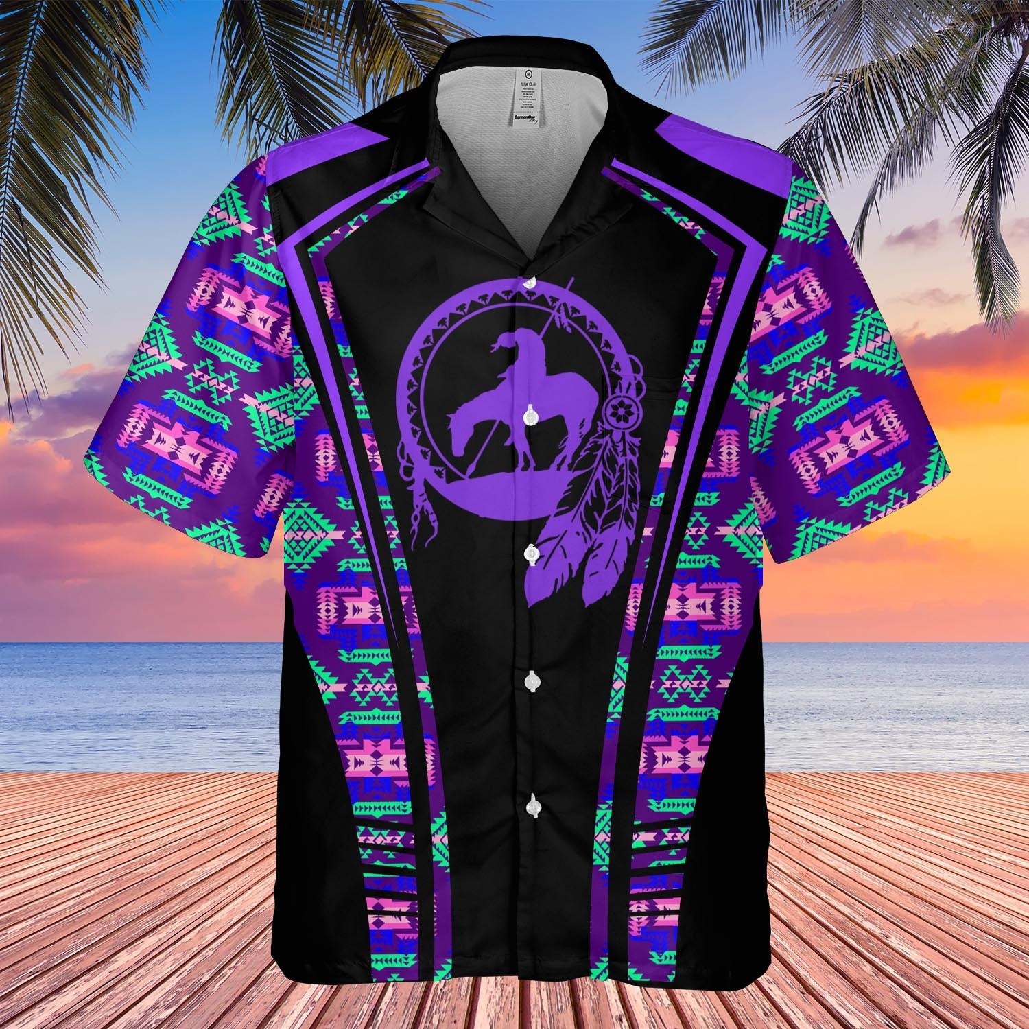 GB-HW000315 Tribe Design Native American Hawaiian Shirt 3D