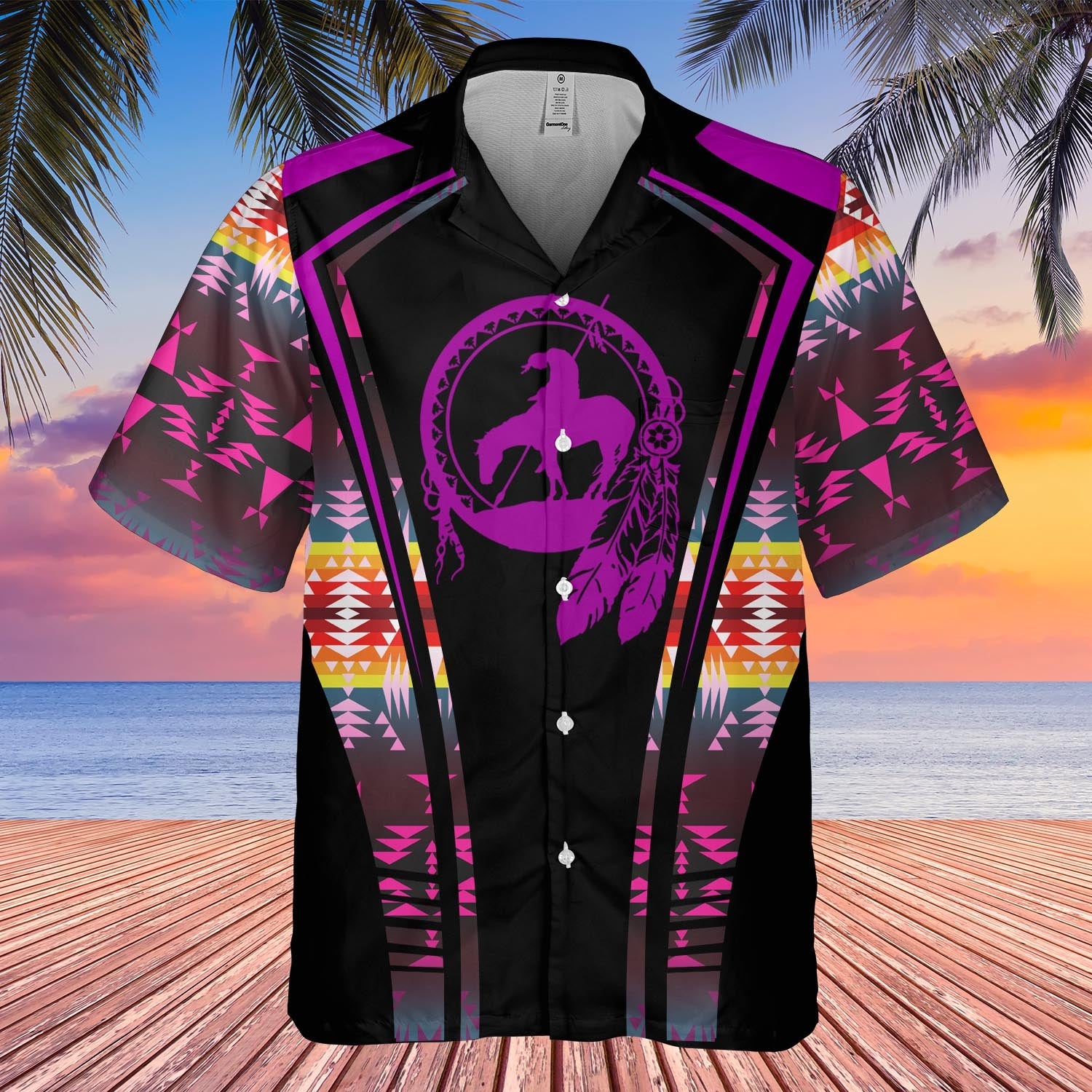 GB-HW000321 Tribe Design Native American Hawaiian Shirt 3D