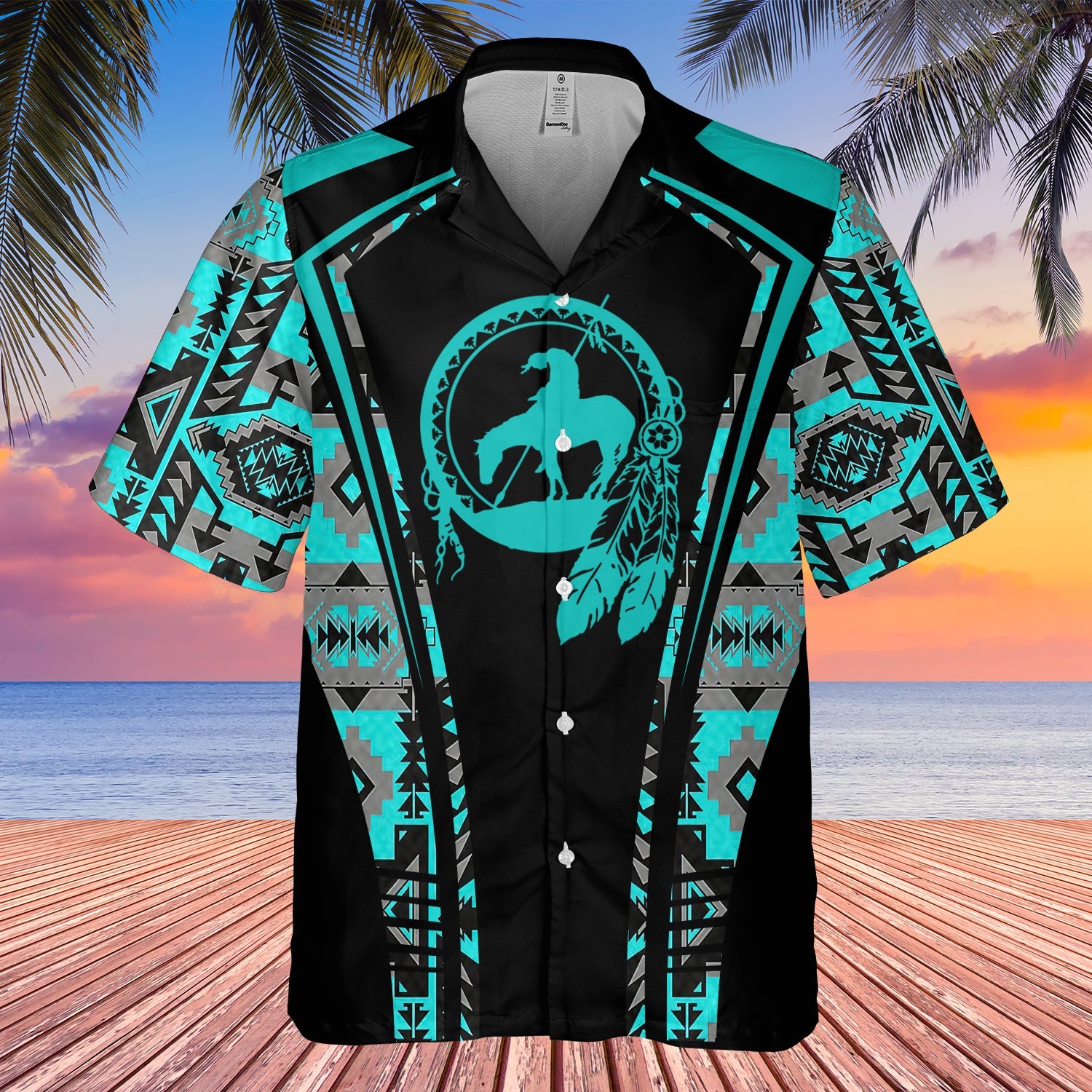 GB-HW000339 Tribe Design Native American Hawaiian Shirt 3D