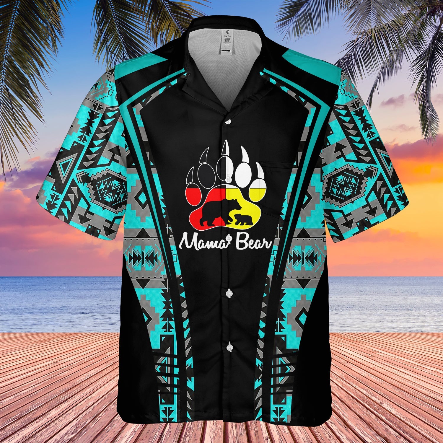 GB-HW000341 Tribe Design Native American Hawaiian Shirt 3D