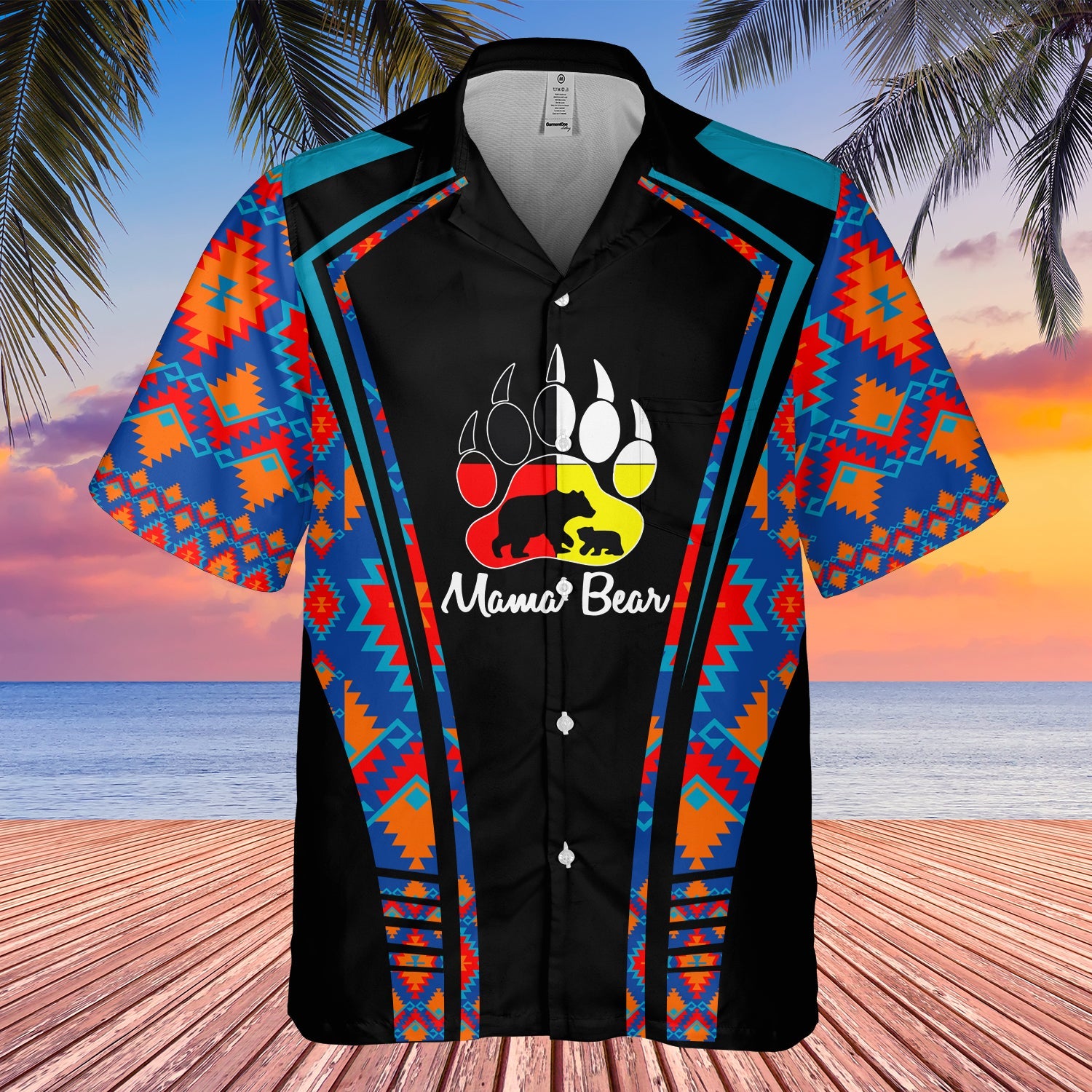 GB-HW000352 Tribe Design Native American Hawaiian Shirt 3D
