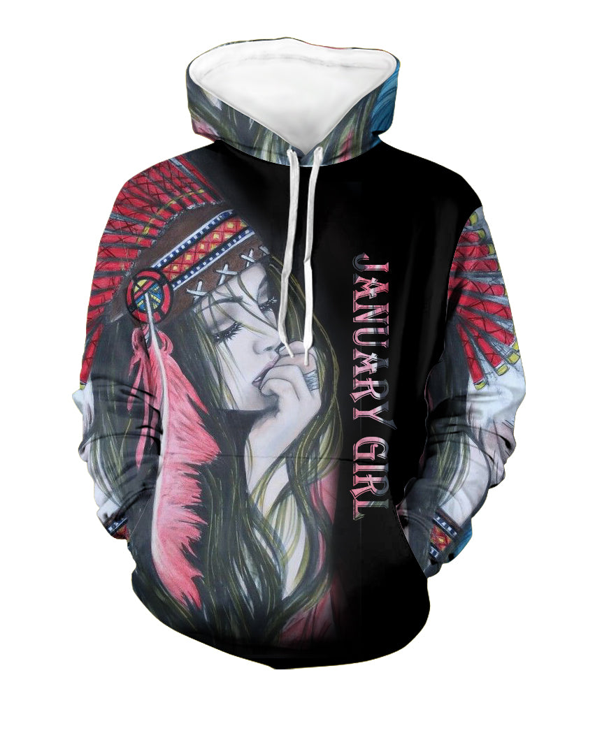 GB-NAT00474-01 Native Girl 3D Hoodie