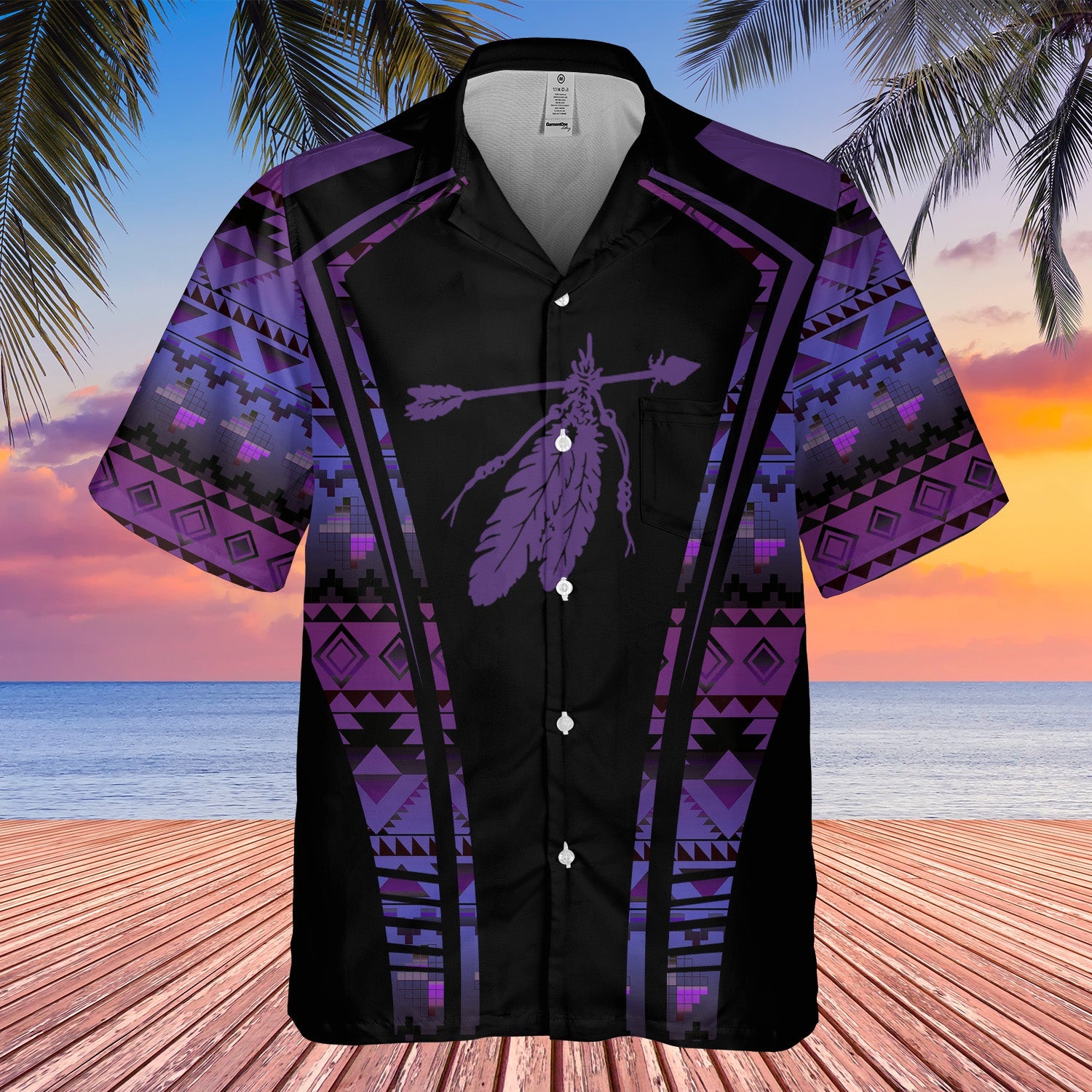 GB-HW000358 Tribe Design Native American Hawaiian Shirt 3D