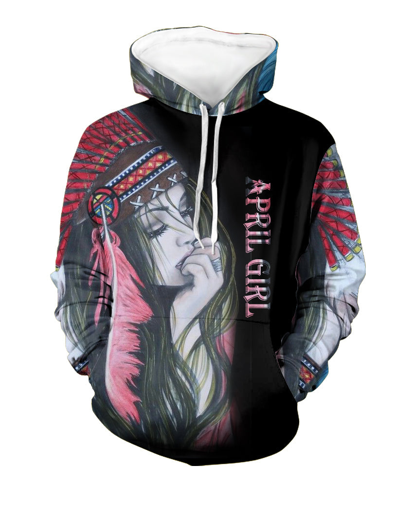 GB-NAT00474-04 Native Girl 3D Hoodie