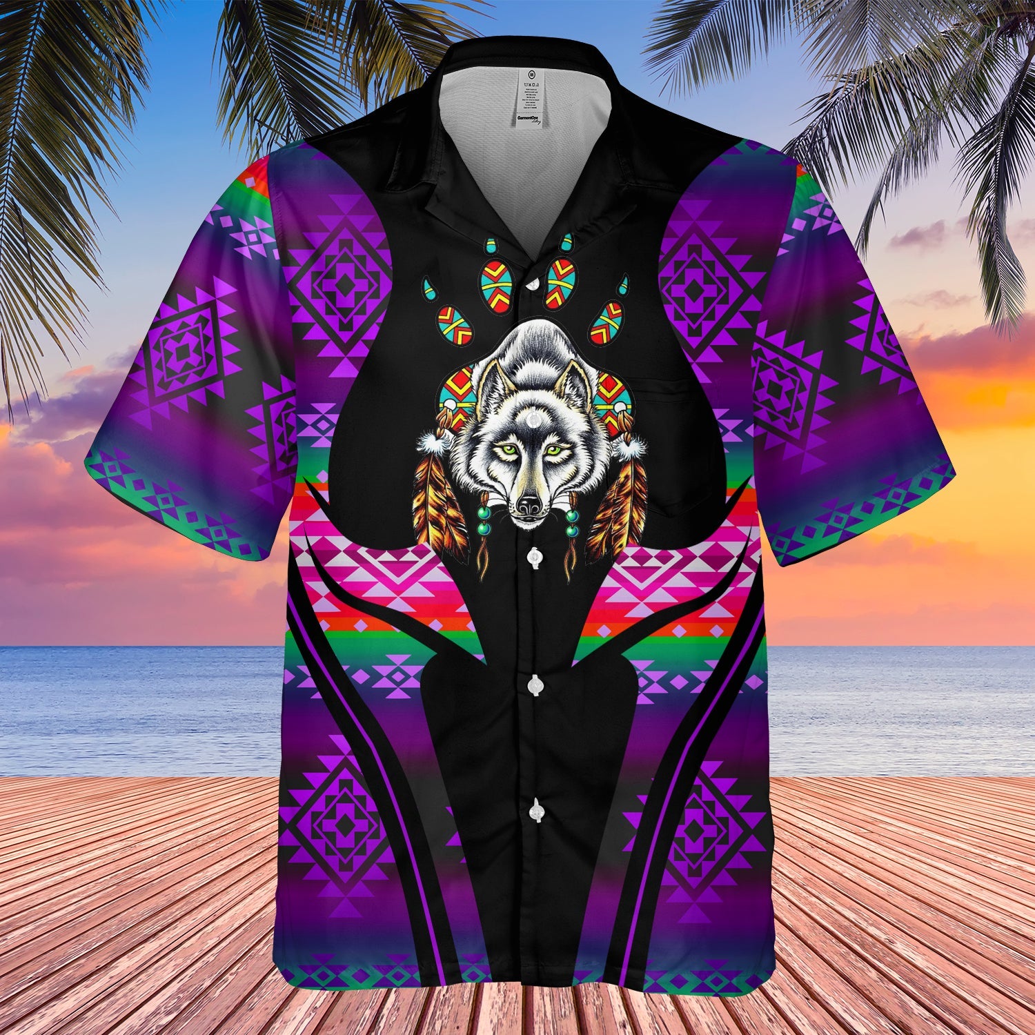 GB-HW000365 Tribe Design Native American Hawaiian Shirt 3D